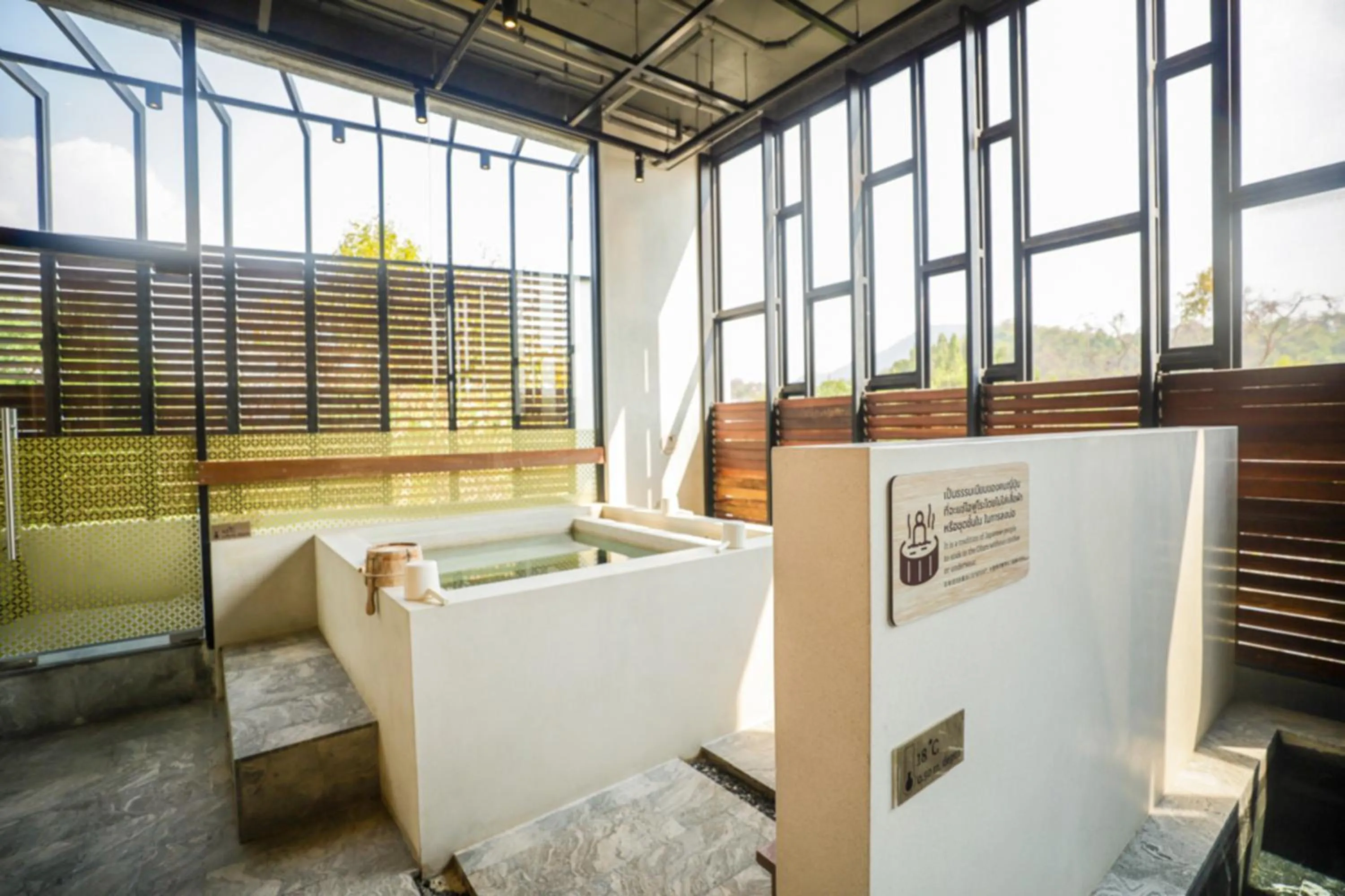 Hot Spring Bath in Balcony Seaside Sriracha Hotel & Serviced Apartments