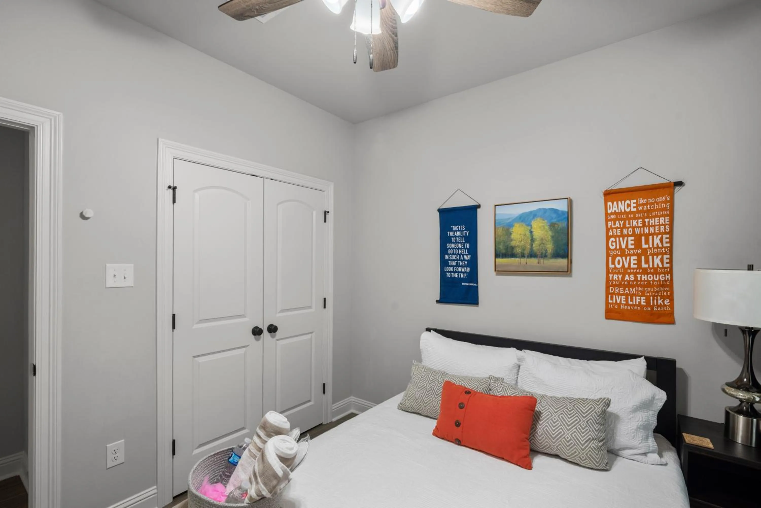 Bed in Zen House, a peaceful sanctuary in Shreveport, LA! Tv in each room