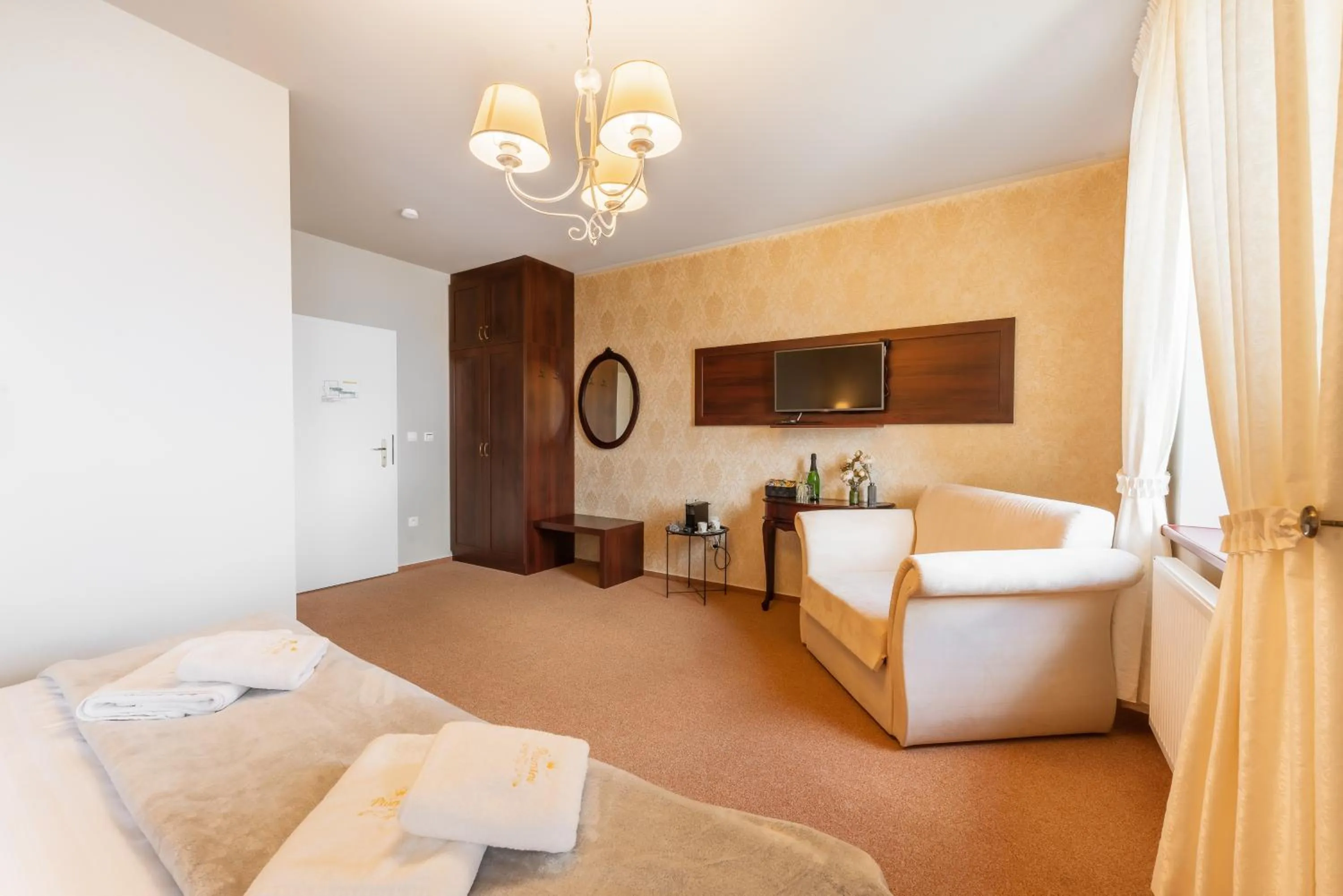 Bed in Hotel Plumlov