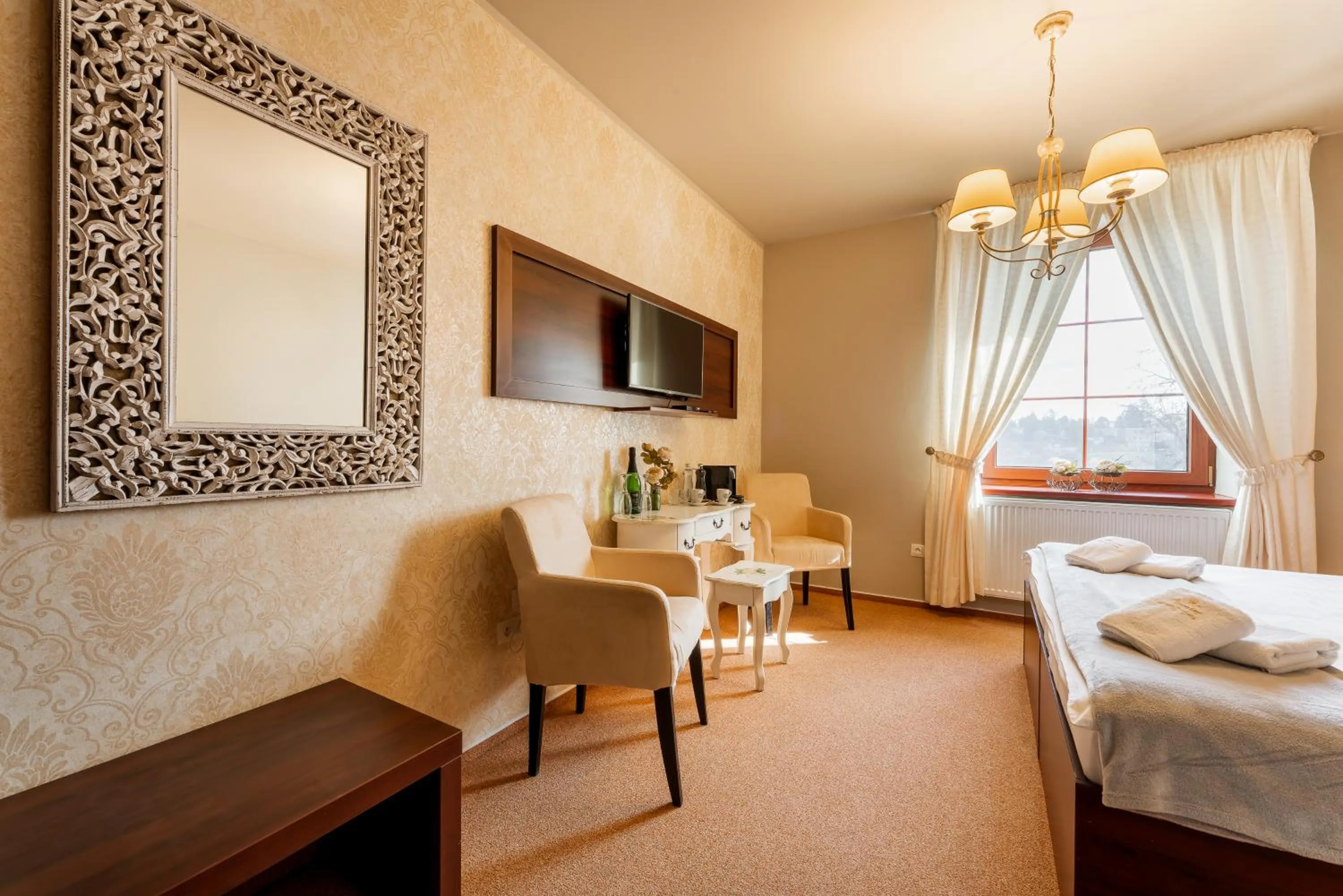 Bed in Hotel Plumlov