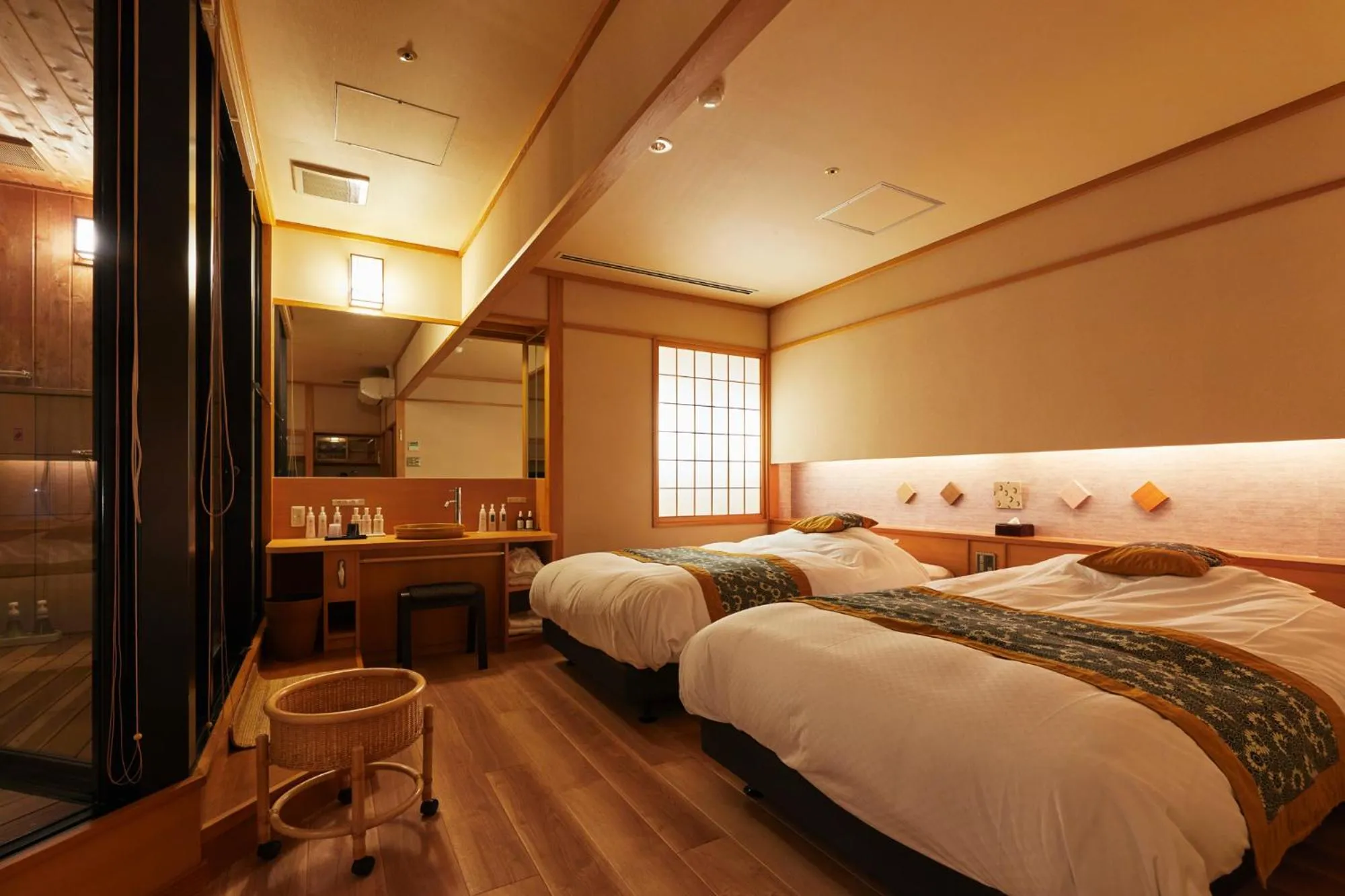 Bed in Takinoyu Hotel