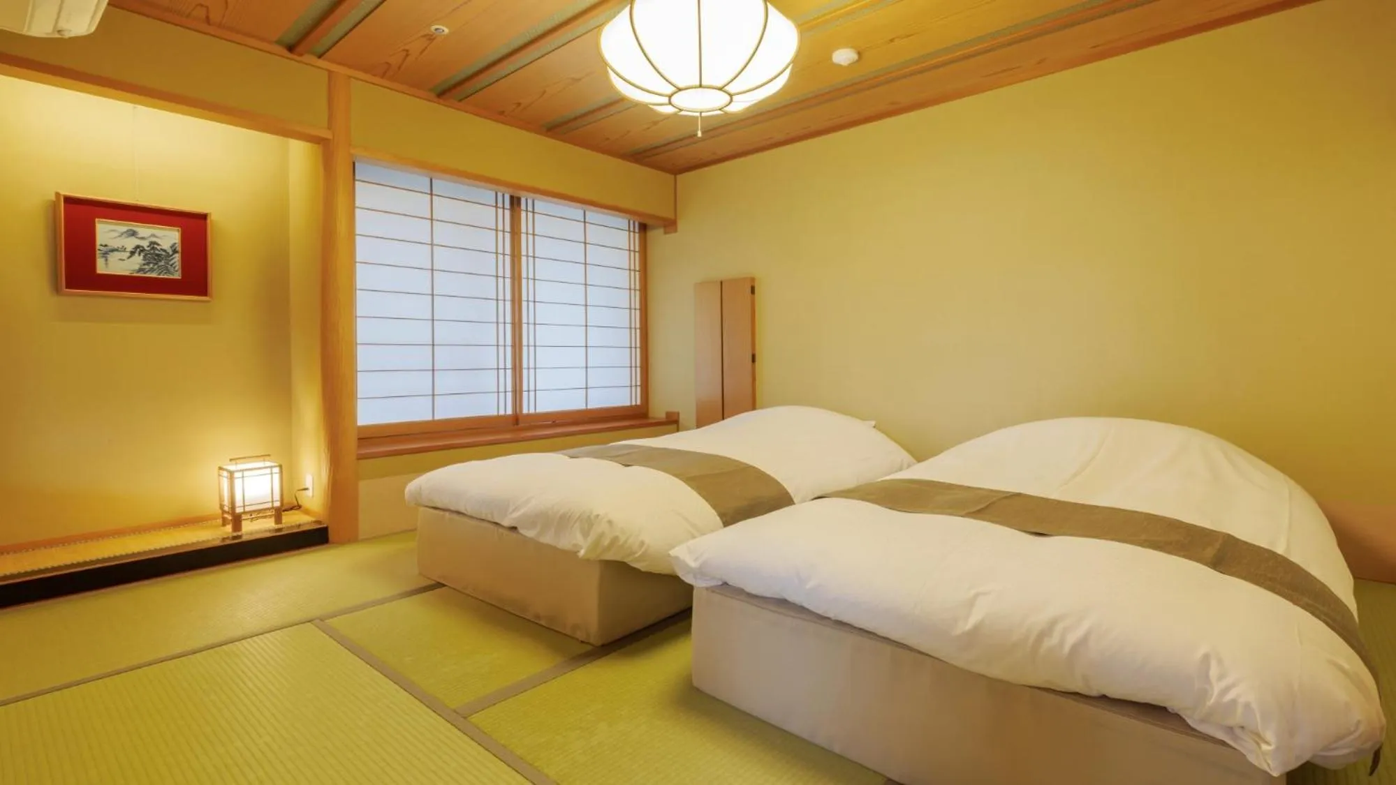 Bed in Tendo Onsen TAKINOYU