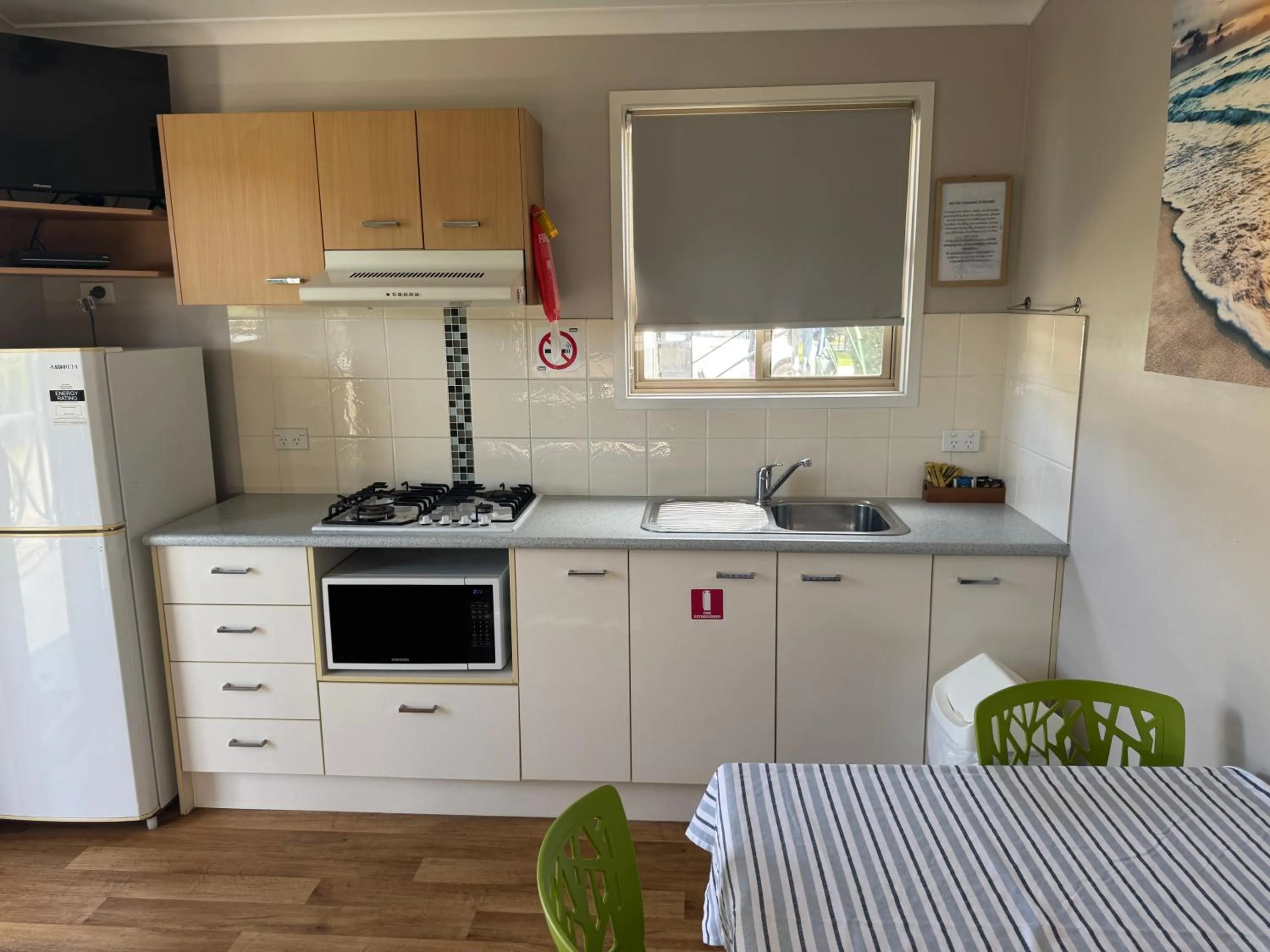Kitchen or kitchenette in Clarence Head Caravan Park
