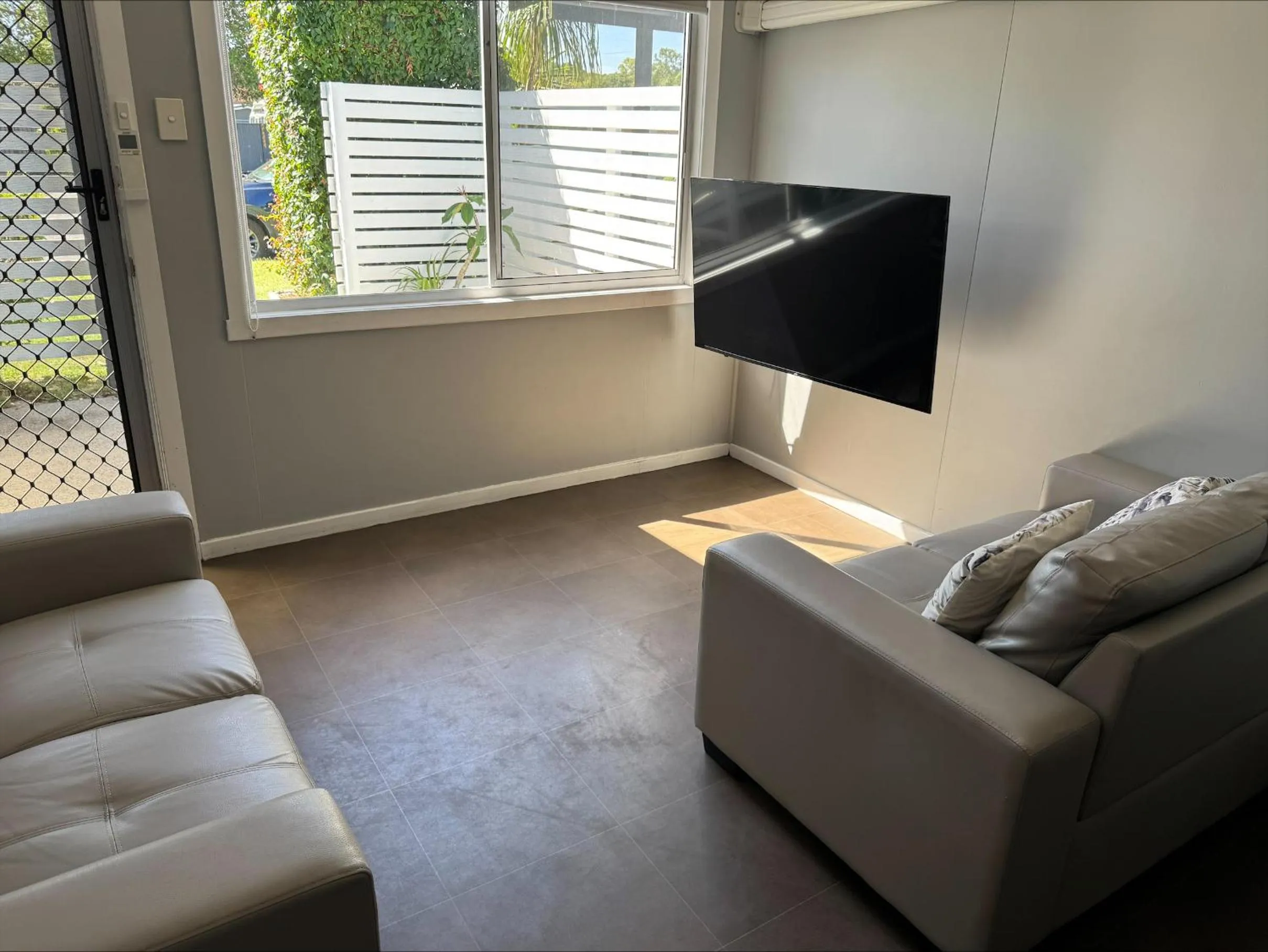 Living room in Clarence Head Caravan Park