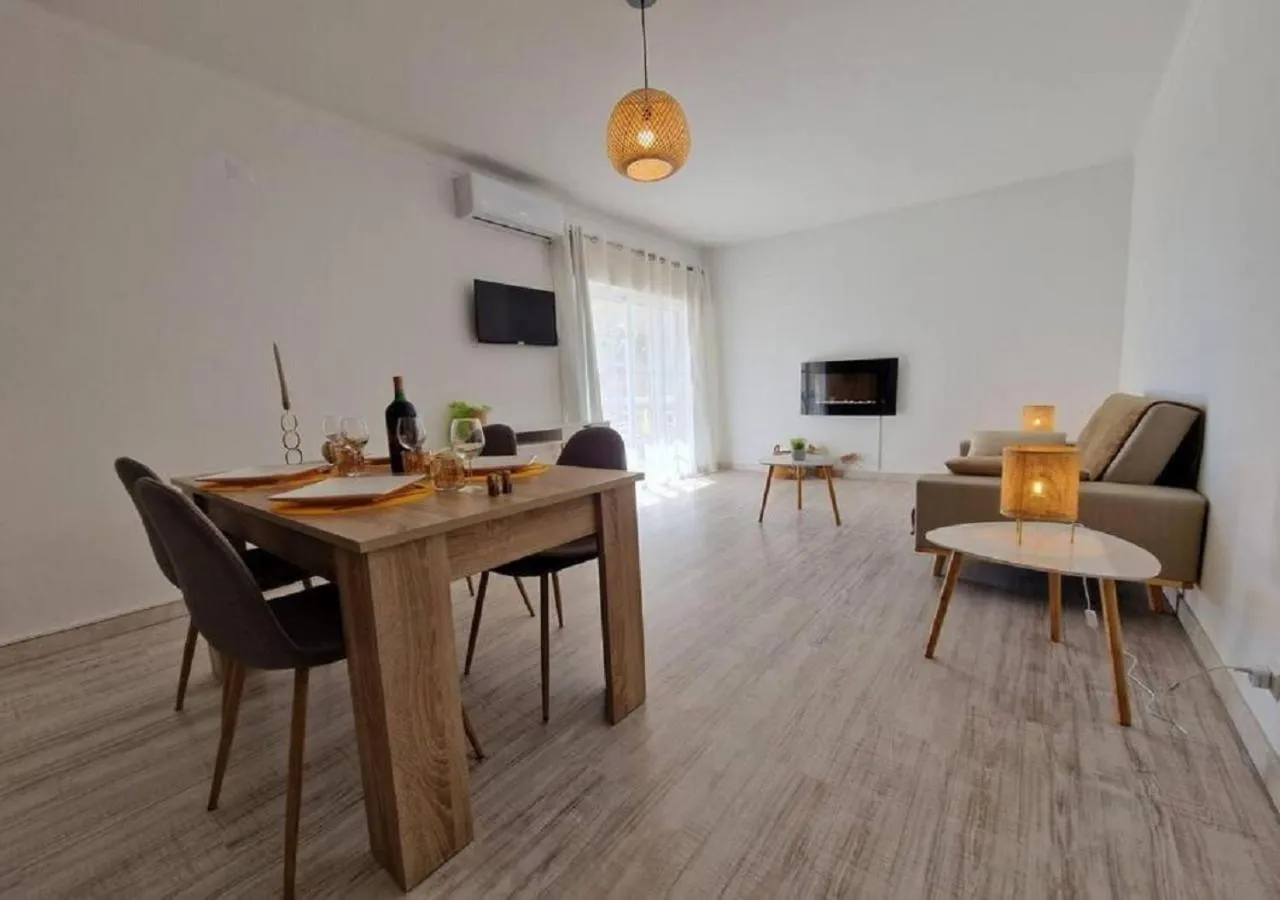 Living room in Modern flat with sea view and direct beach access