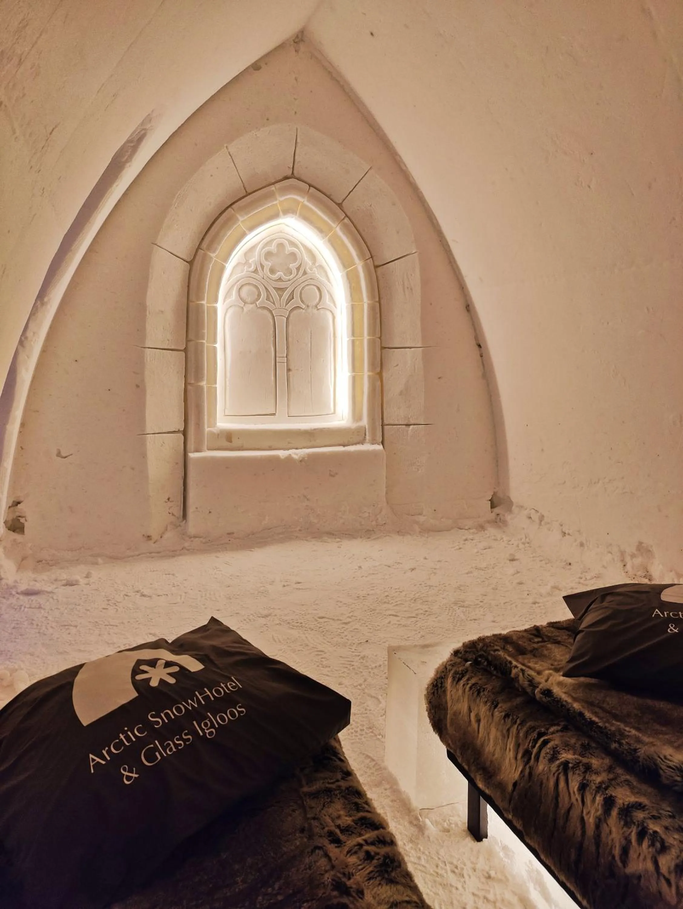 Property logo or sign, Bed in Arctic SnowHotel & Glass Igloos