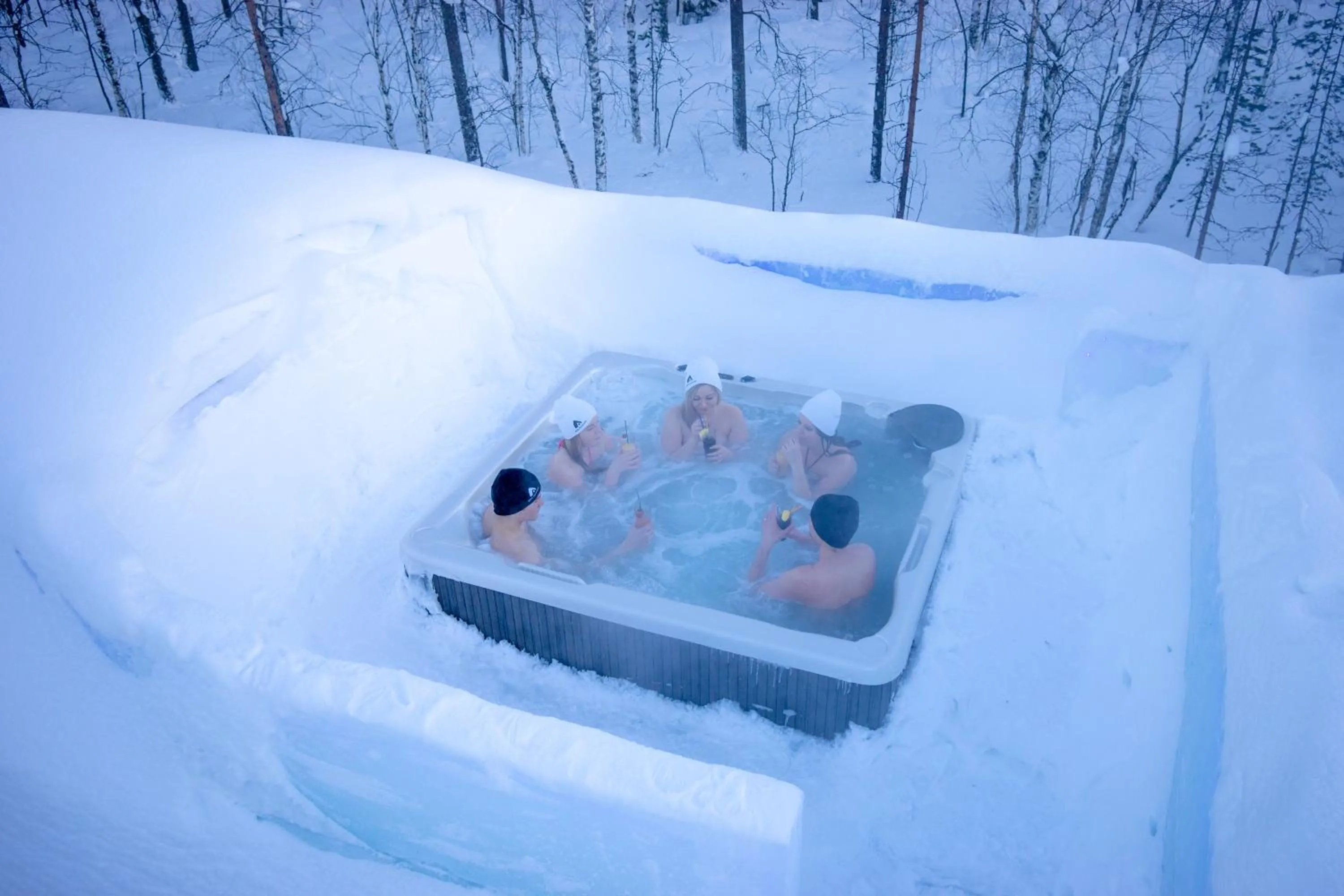 Hot Tub in Arctic SnowHotel & Glass Igloos