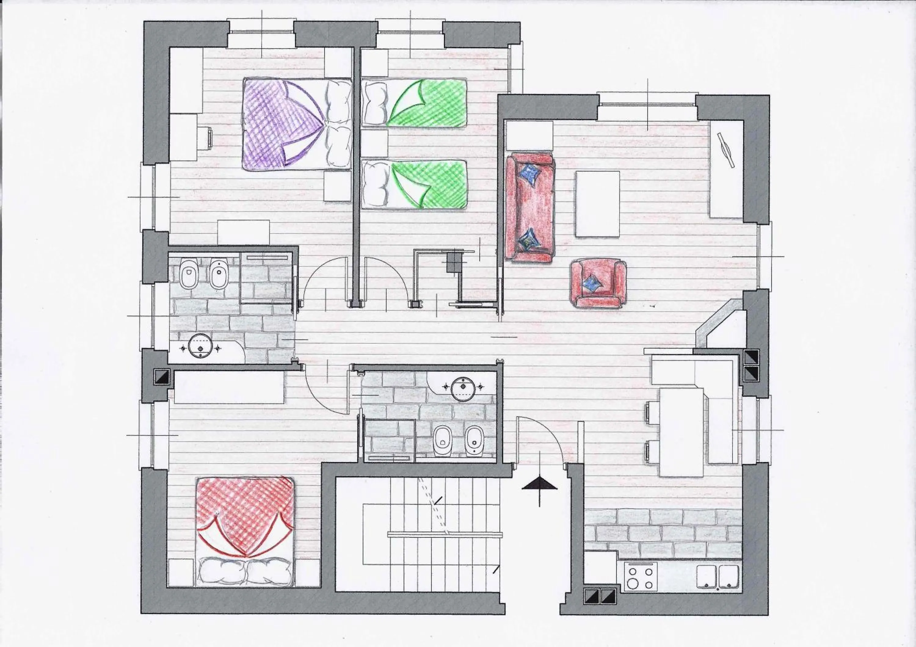 Photo of the whole room in La Casa di Armando