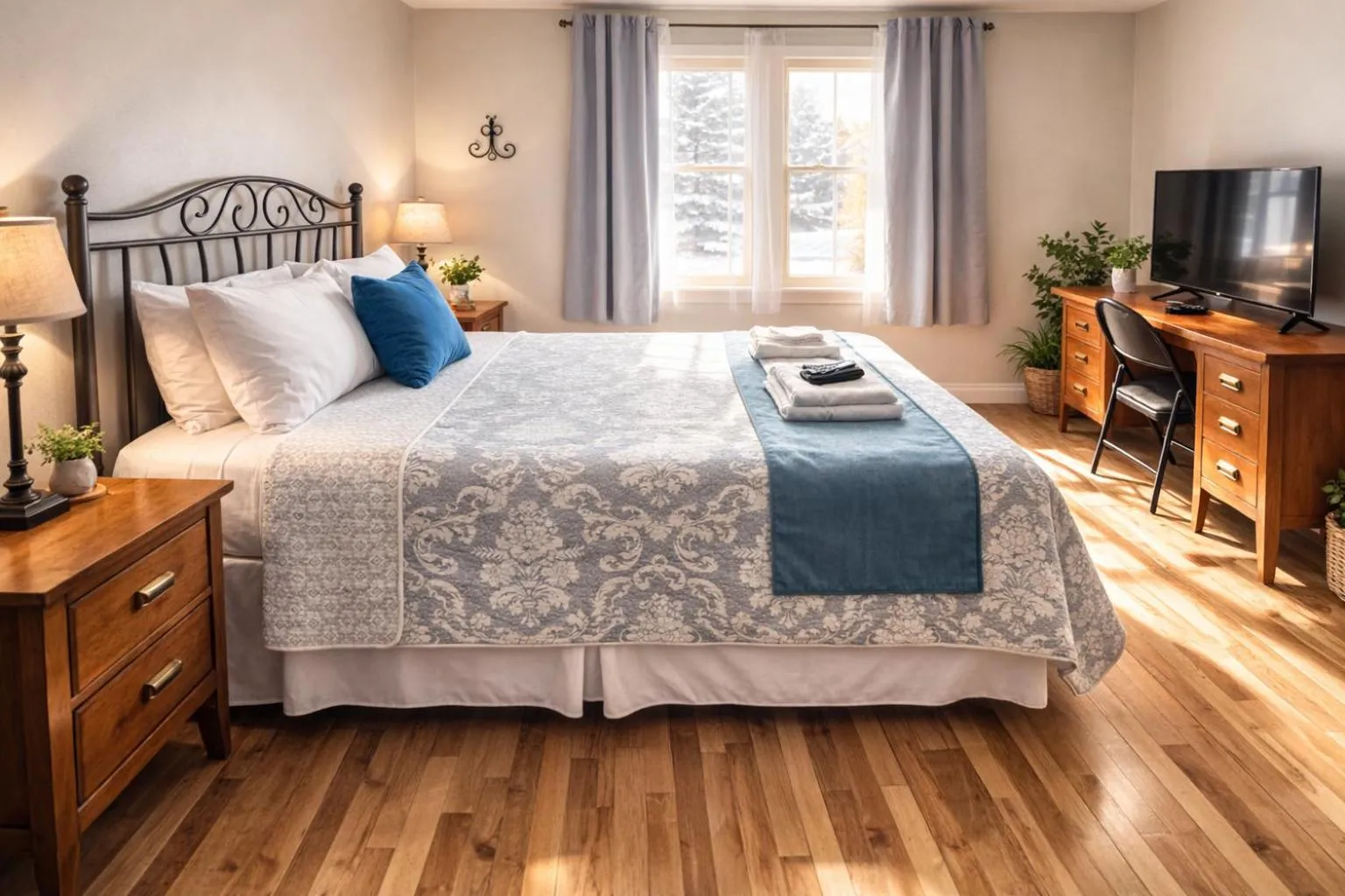 Bed in Auberge L'Orpailleur