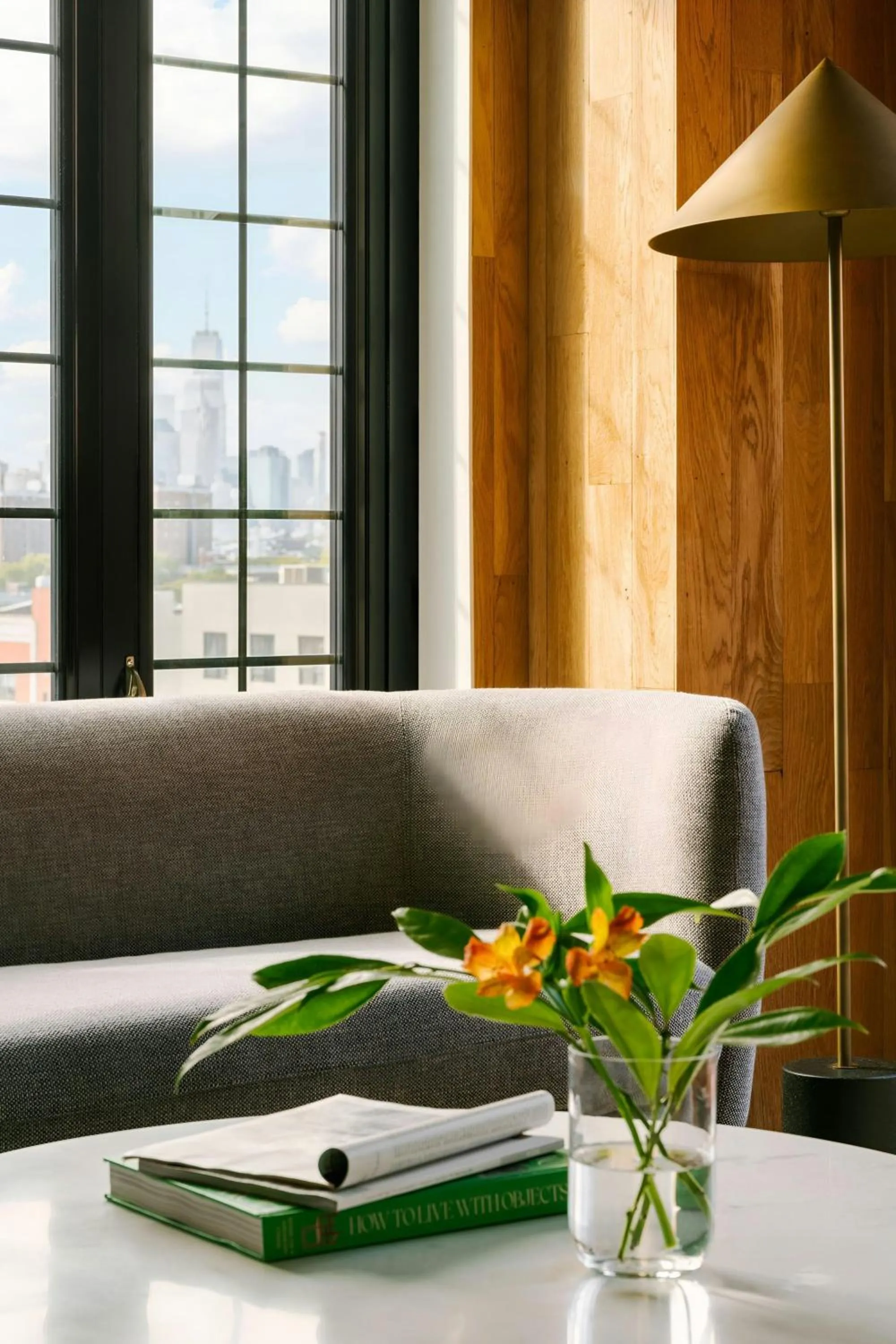 Living room in The Industrialist Hotel Gowanus Brooklyn, Sonder by Marriott Bonvoy
