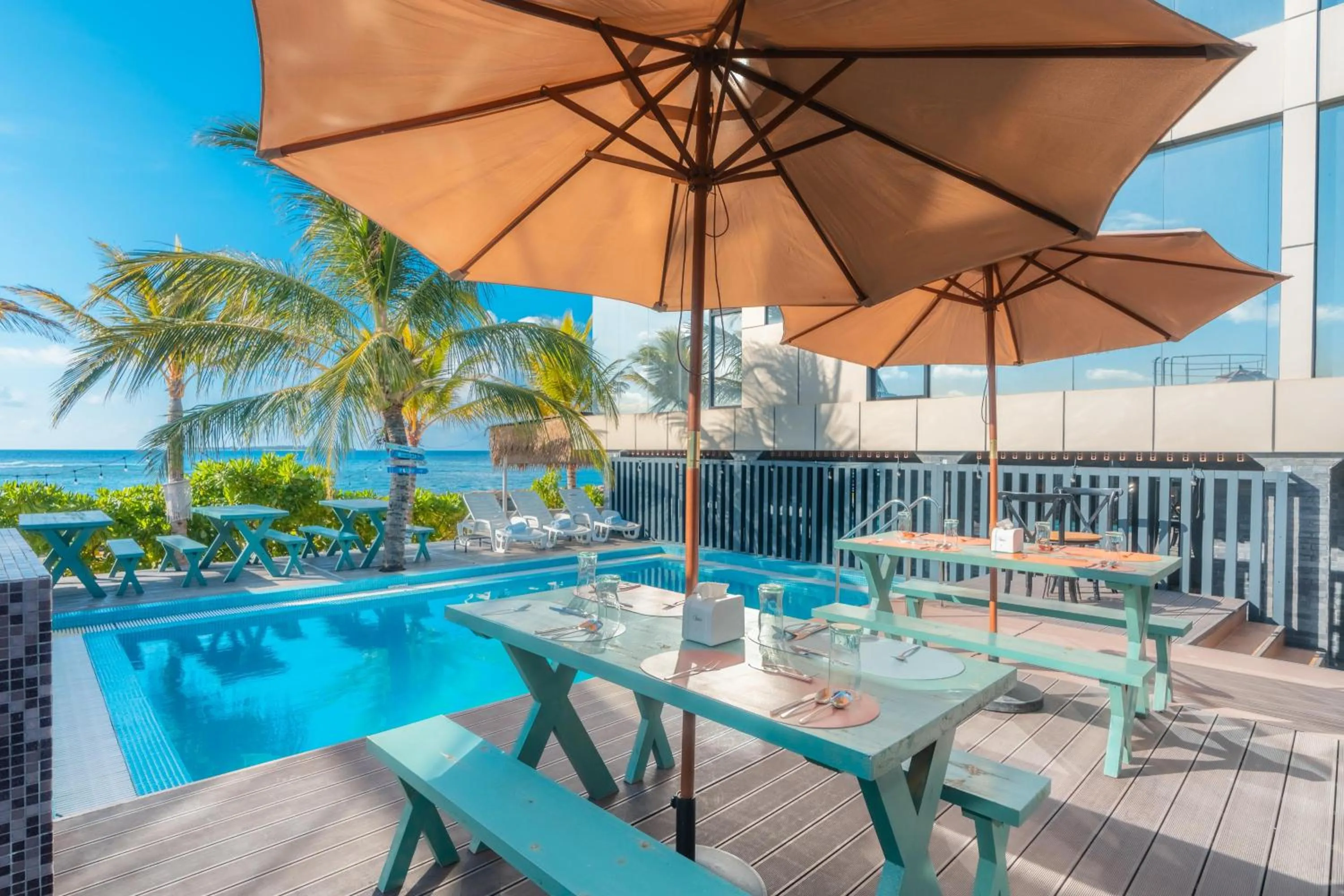 Swimming pool in Swarn by Hawks Hotels Kamadhoo Baa Atoll