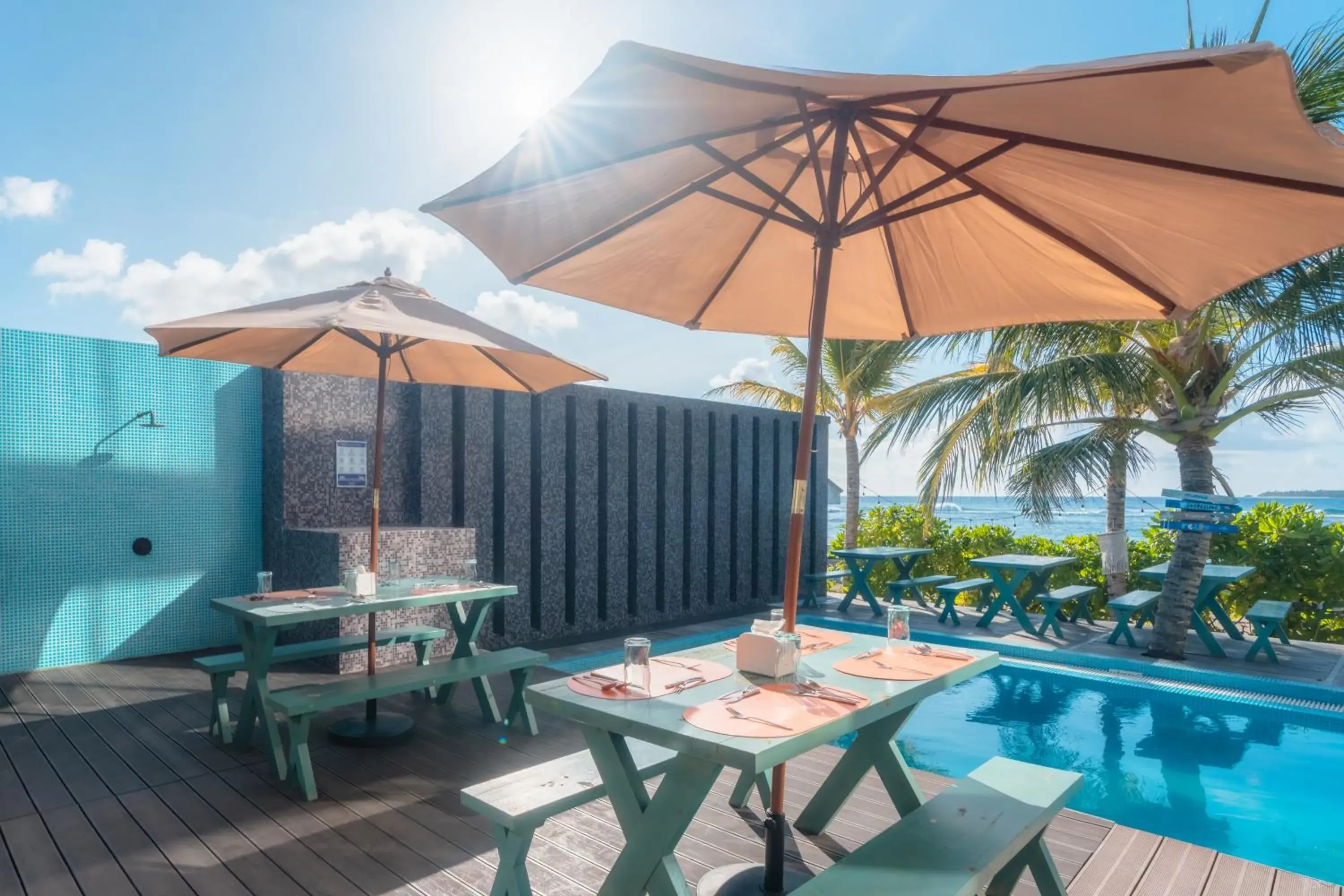 Swimming pool in Swarn by Hawks Hotels Kamadhoo Baa Atoll Swimming pool in Swarn by Hawks Hotels Kamadhoo Baa Atoll