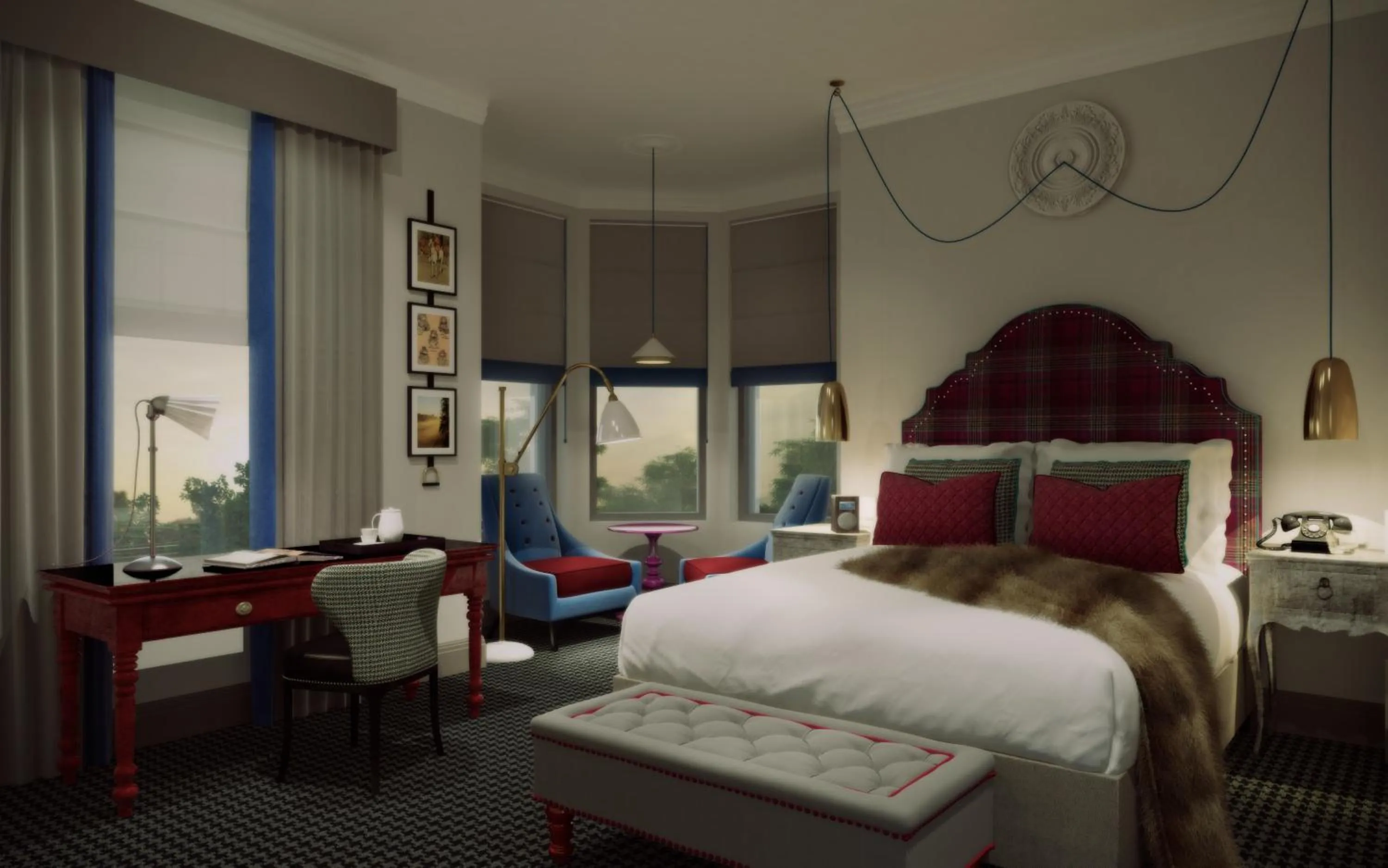 Photo of the whole room, Bed in Dog and Fox