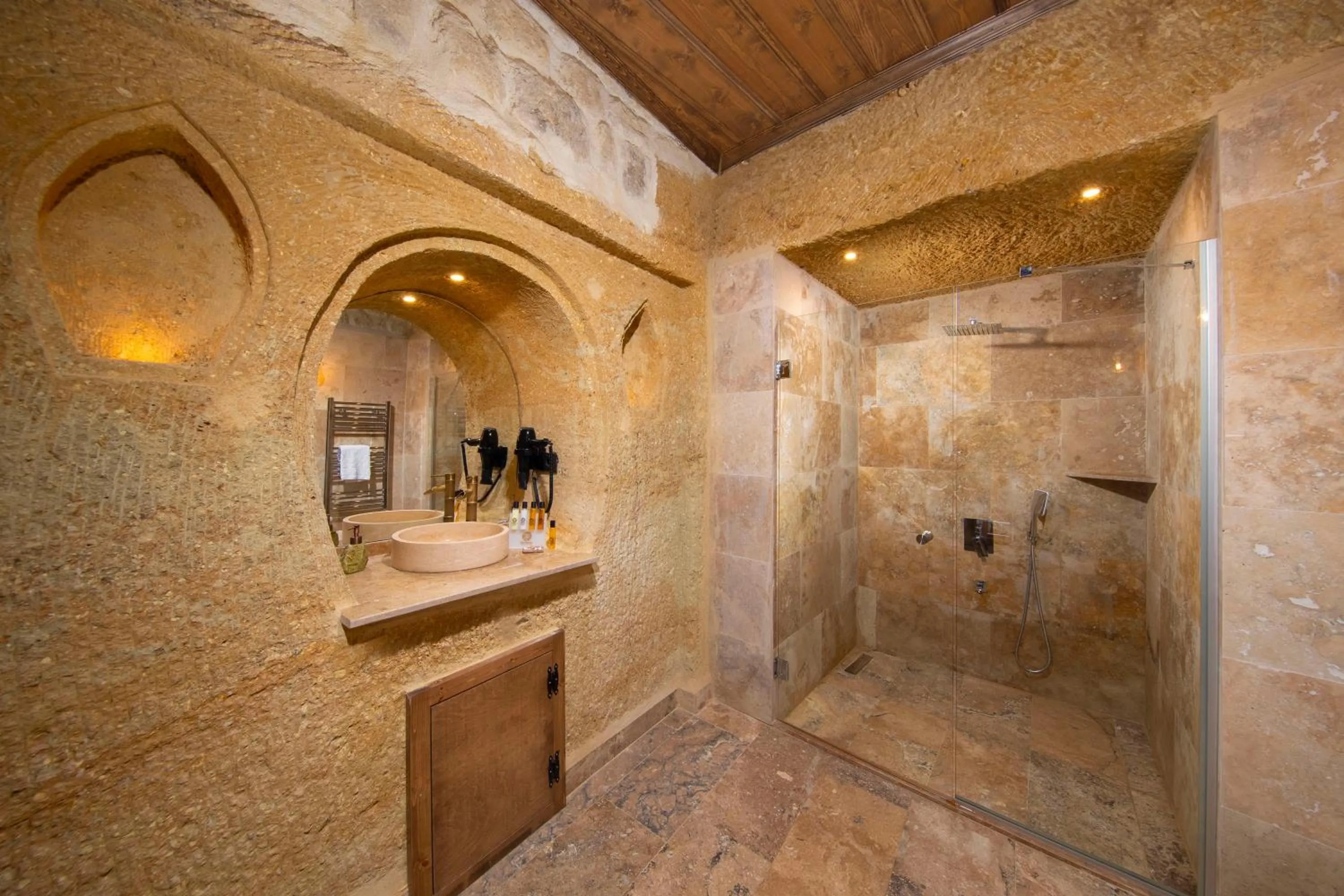 Shower in Dionysos Cave Cappadocia Hotel