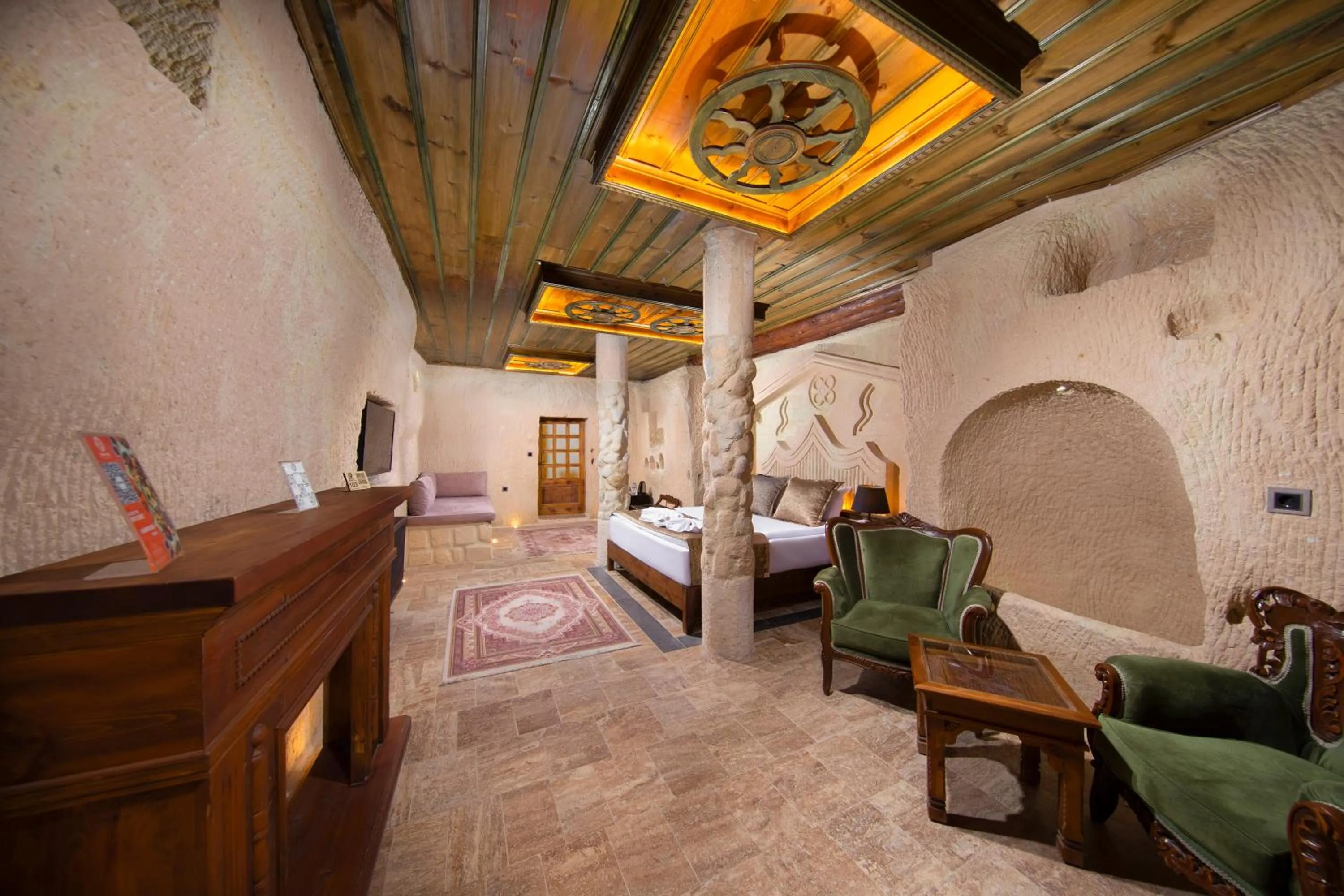 Photo of the whole room, Bed in Dionysos Cave Cappadocia Hotel