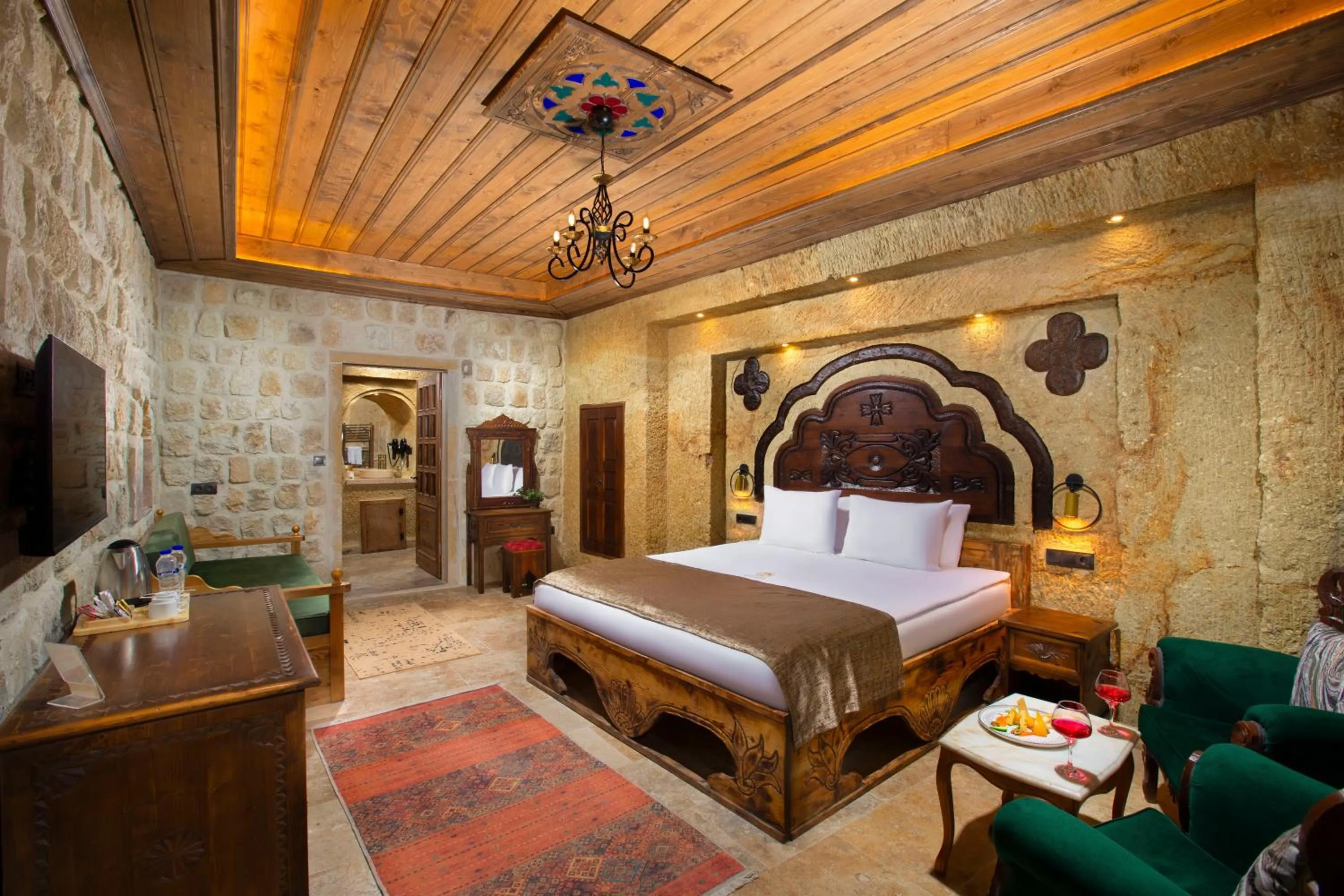 Photo of the whole room, Bed in Dionysos Cave Cappadocia Hotel