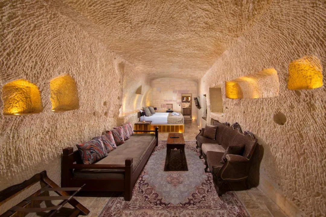 Seating area in Dionysos Cave Cappadocia Hotel