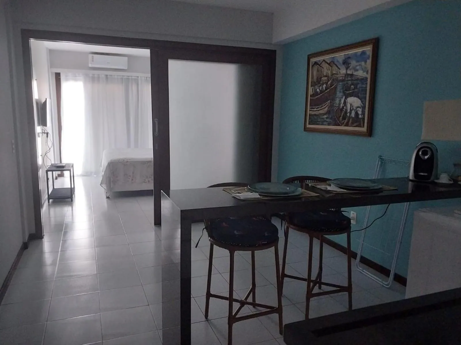 Kitchen or kitchenette in Araçá Praia Flat - Ponta Negra