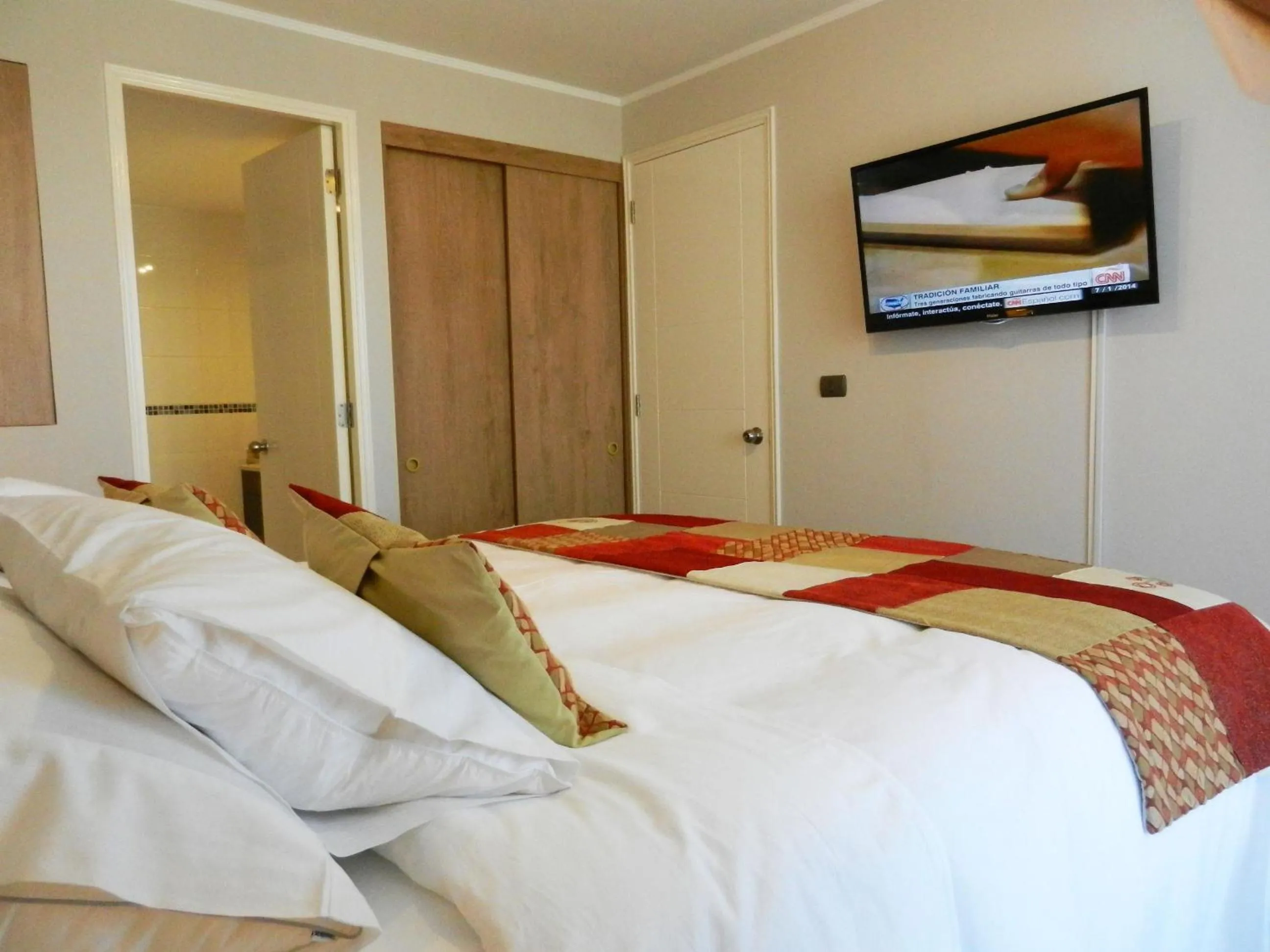 Bedroom, Bed in Apartamentos Terrazas de Talca