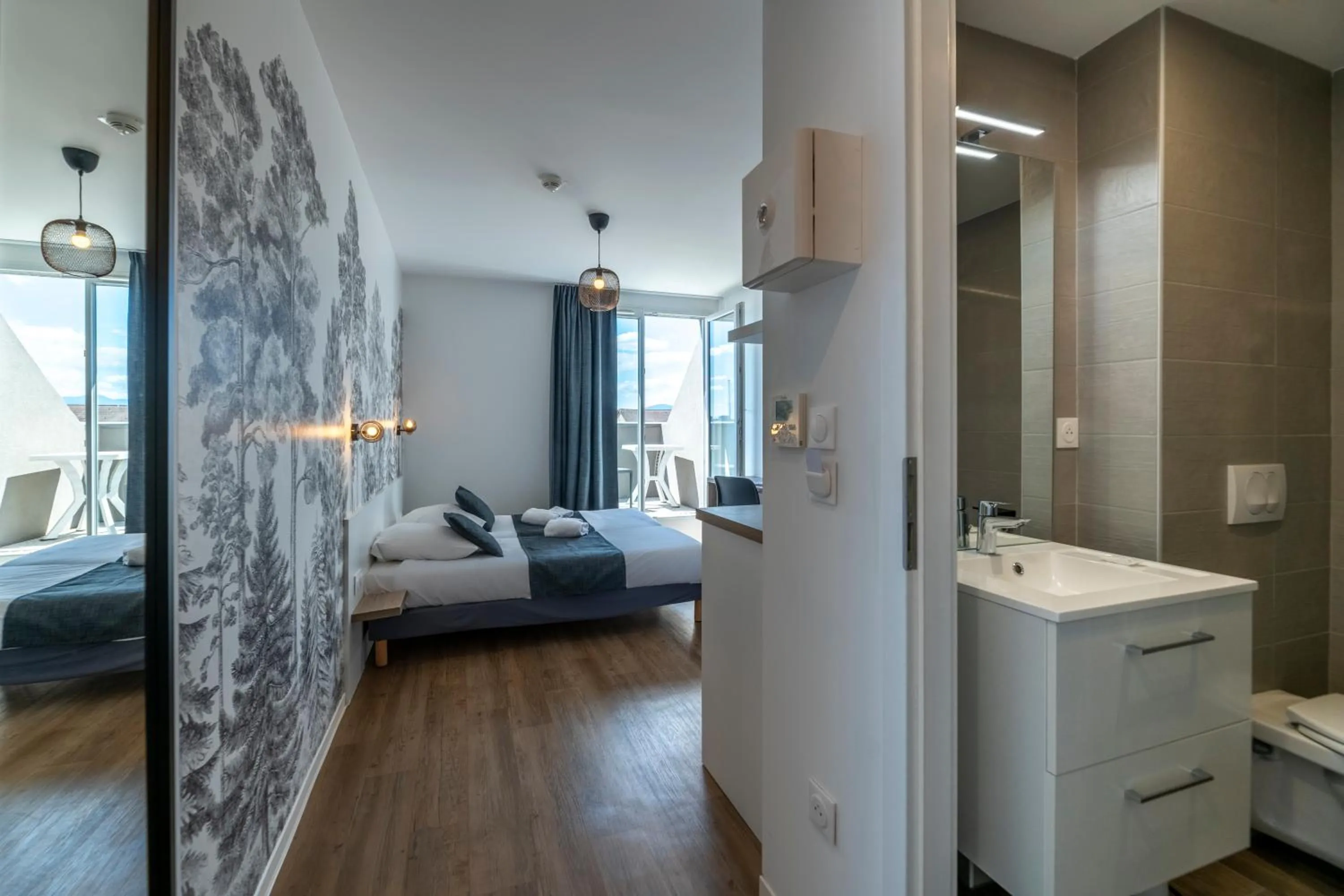 Bed in Lagrange Apart Hôtel Mulhouse Saint Sauveur