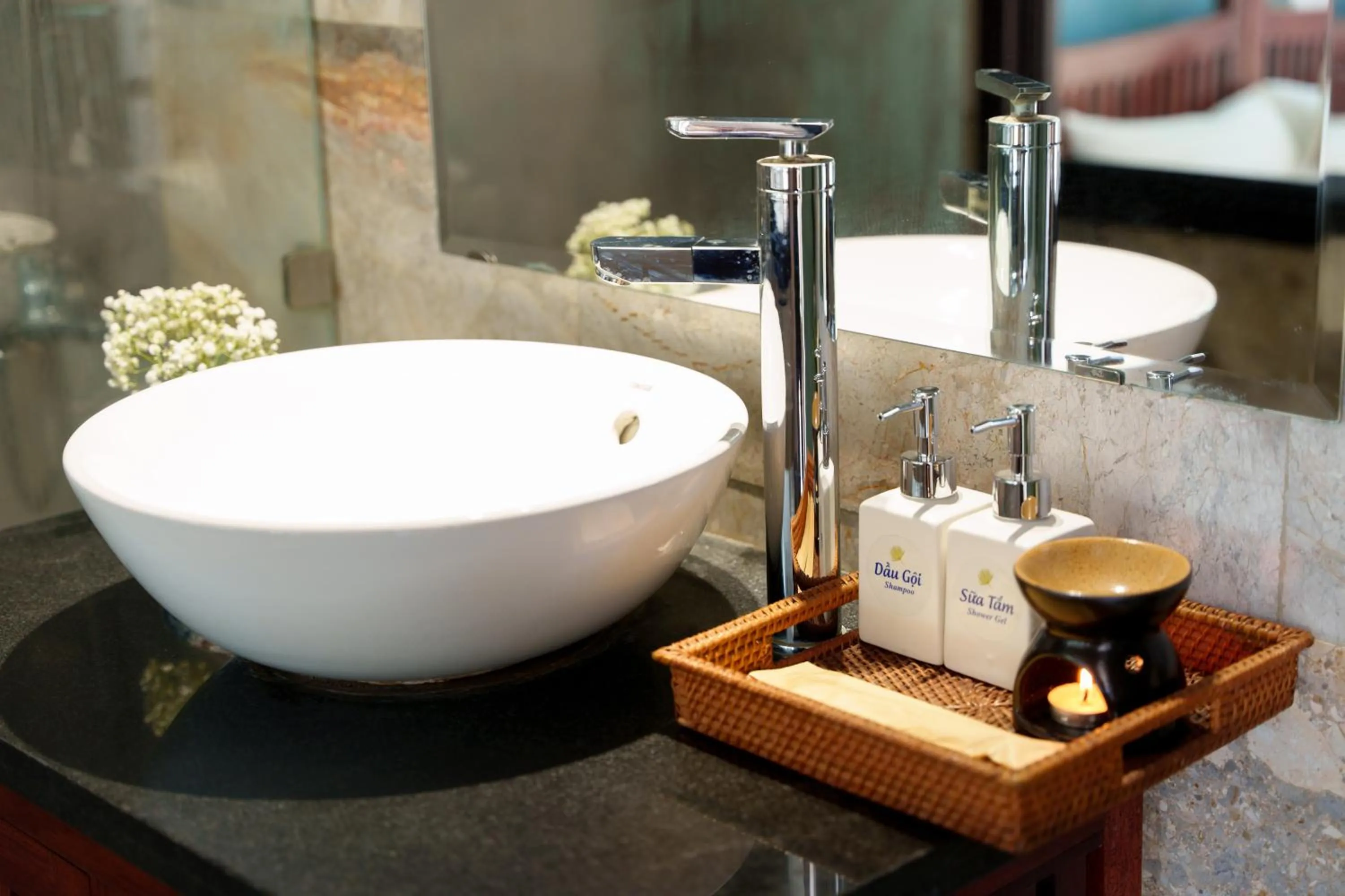 Bathroom in Thien Tan Villa with Private Pool