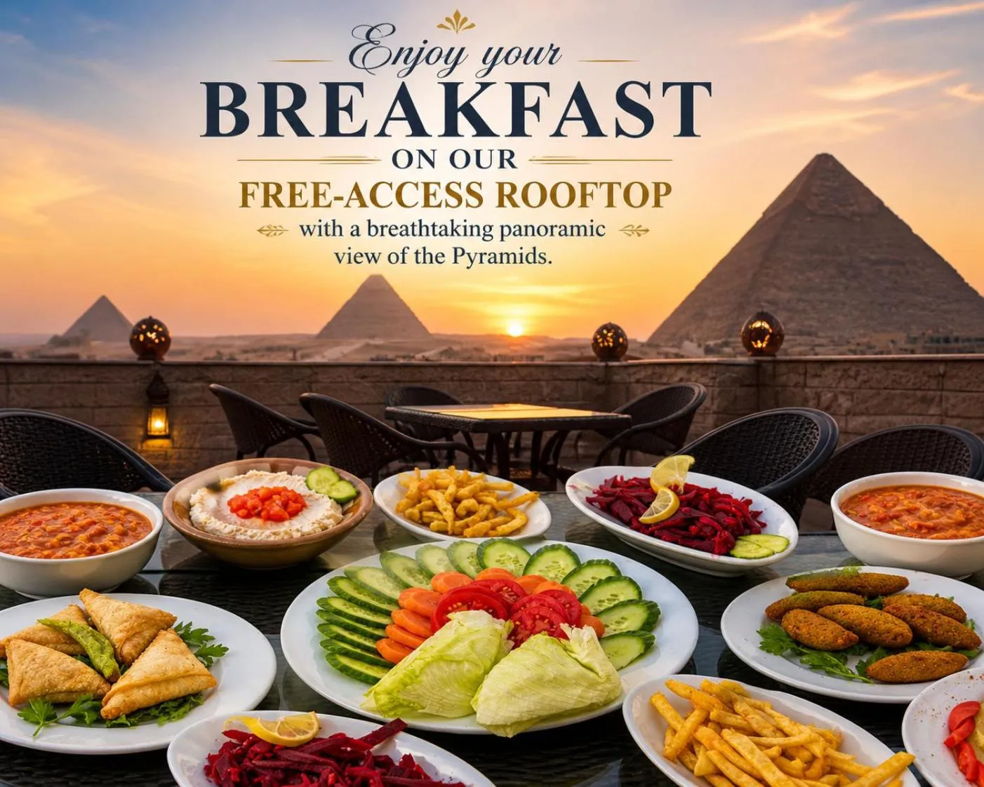 Hassan Pyramids Hotel & free access Rooftop & airport pickup