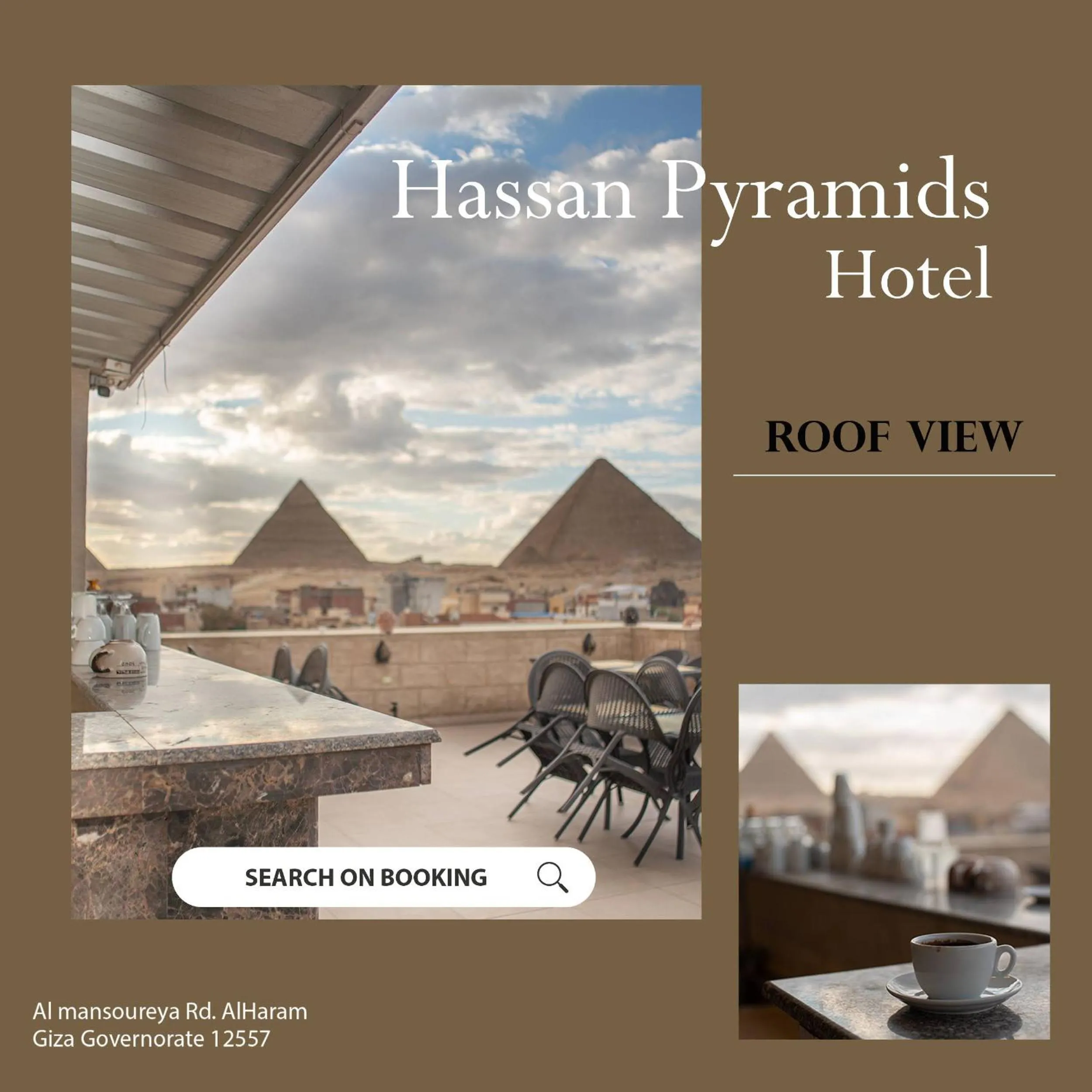 Property building in Hassan Pyramids Hotel & free access Rooftop & airport pickup
