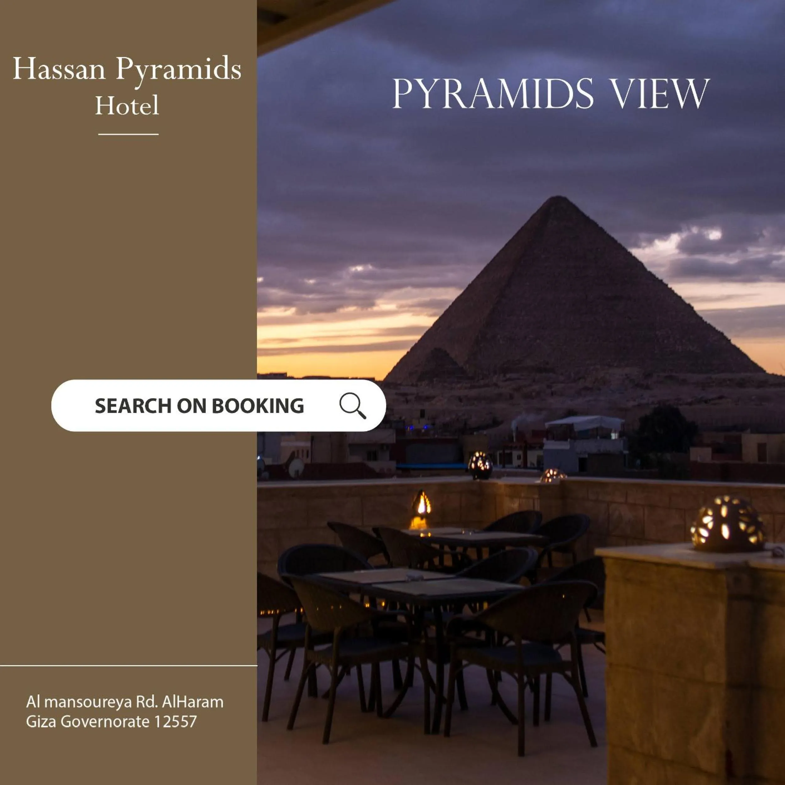 Nearby landmark in Hassan Pyramids Hotel & free access Rooftop & airport pickup