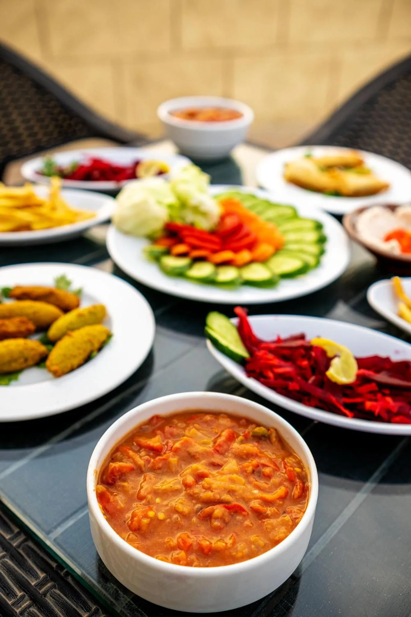 Restaurant/places to eat in Hassan Pyramids Hotel & free access Rooftop & airport pickup