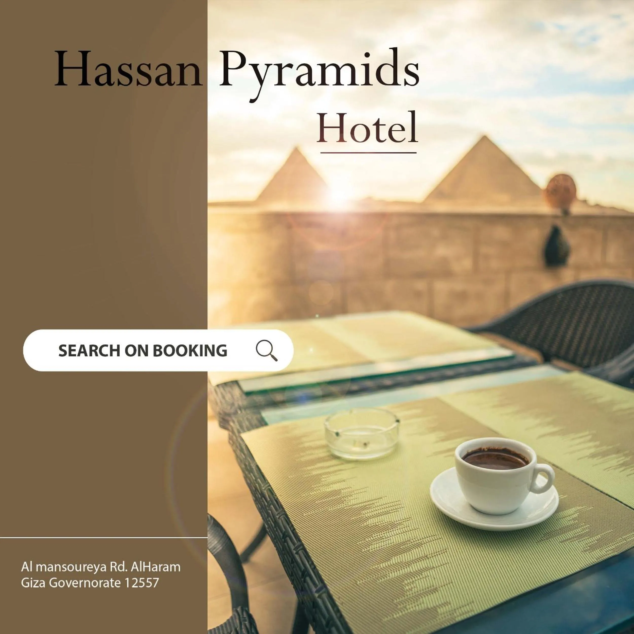 Restaurant/places to eat in Hassan Pyramids Hotel & free access Rooftop & airport pickup