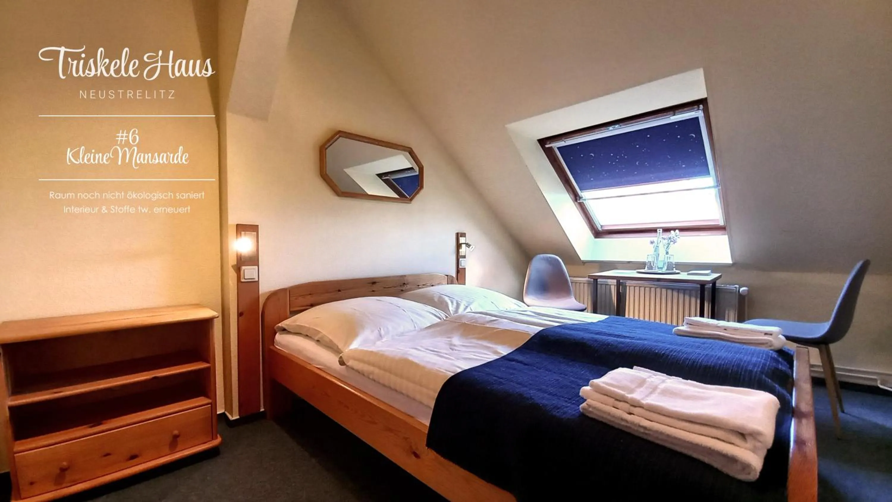 Bed in Triskele Haus - Ökologisches Gästehaus der Heilstätte Strelitz