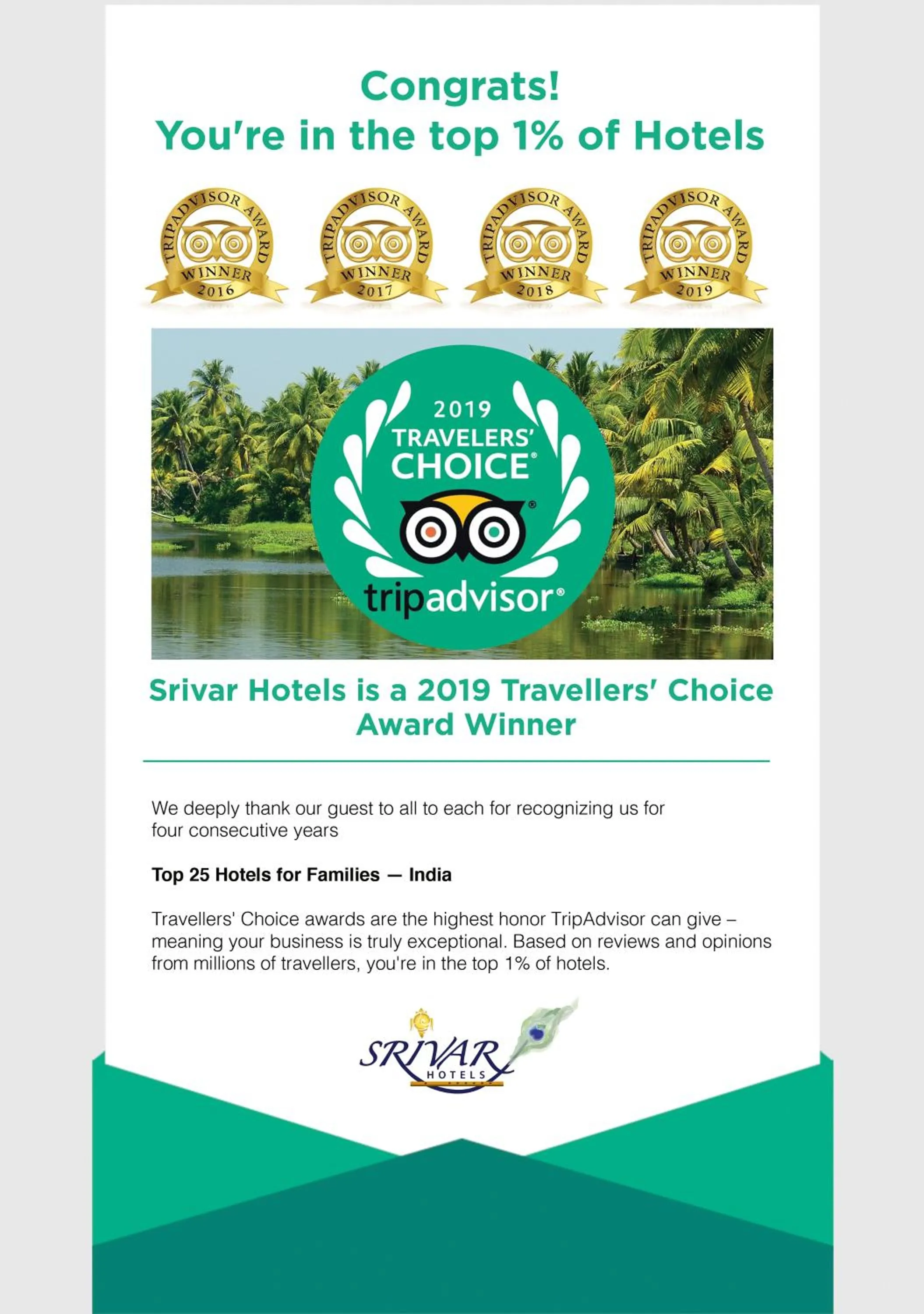 Certificate/Award in Srivar Hotels