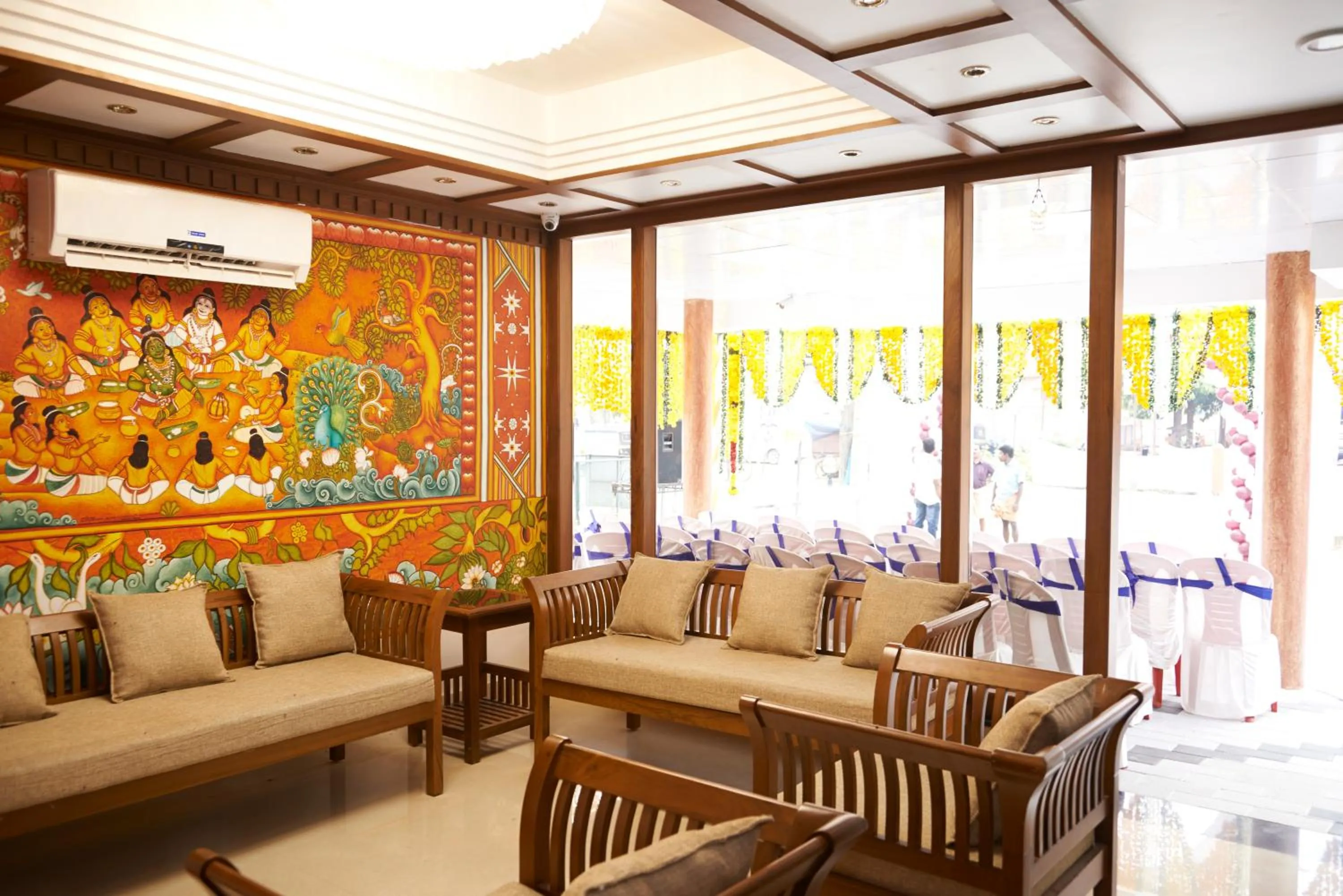 Lobby or reception in Srivar Hotels