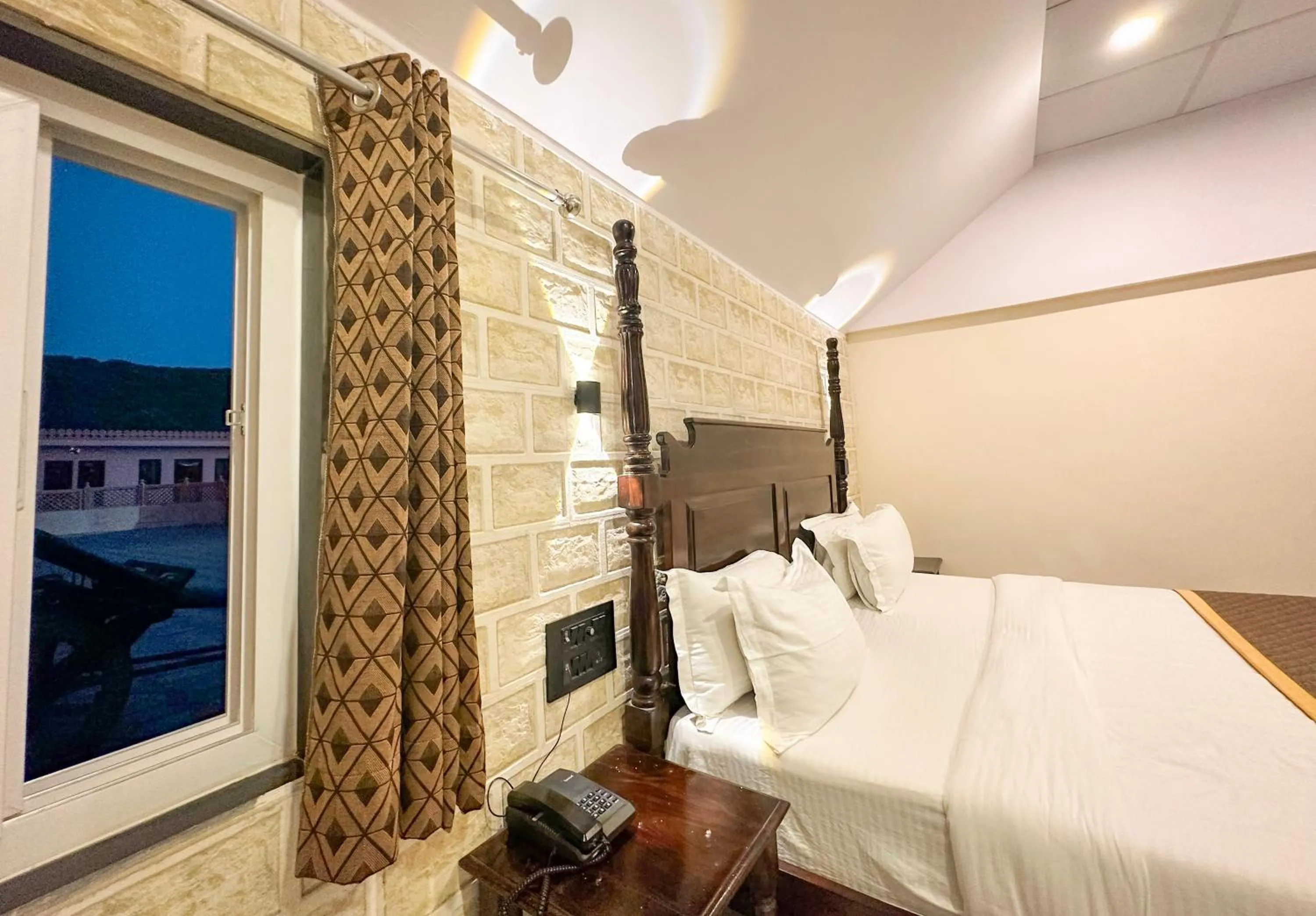 View (from property/room), Bed in Ranthambhore National Resort