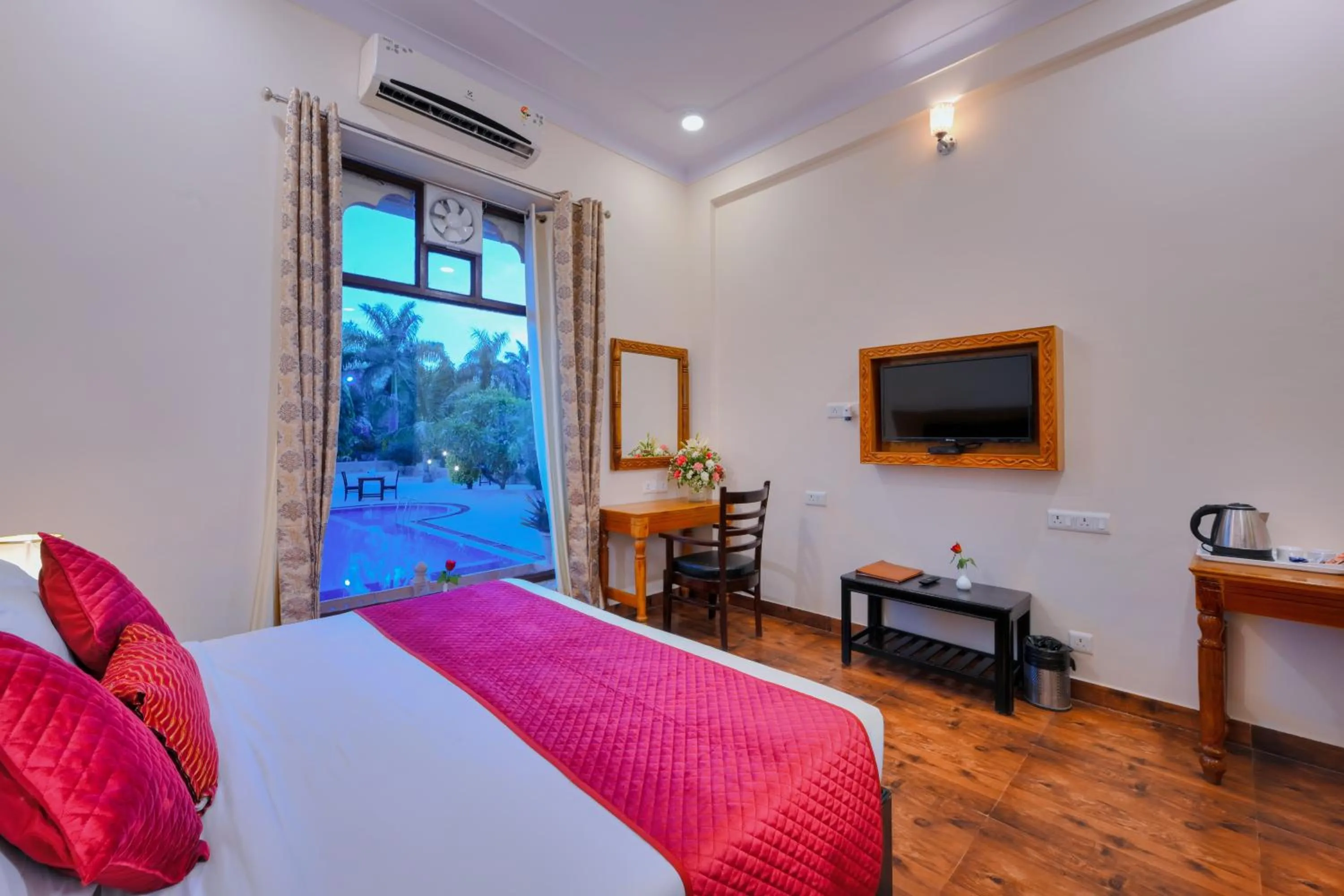 View (from property/room), Bed in Ranthambhore National Resort