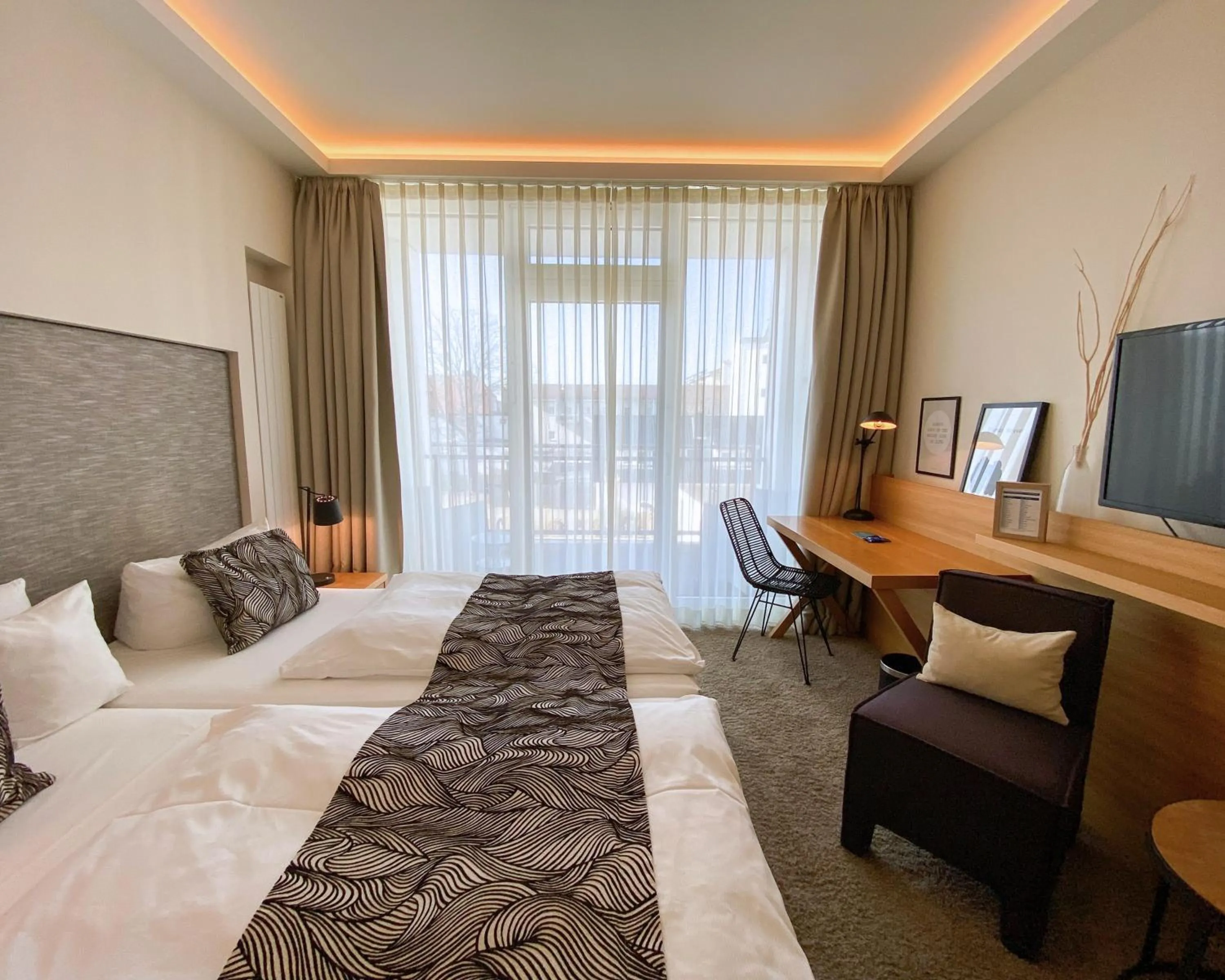 Bed in SeeHuus Lifestyle Hotel