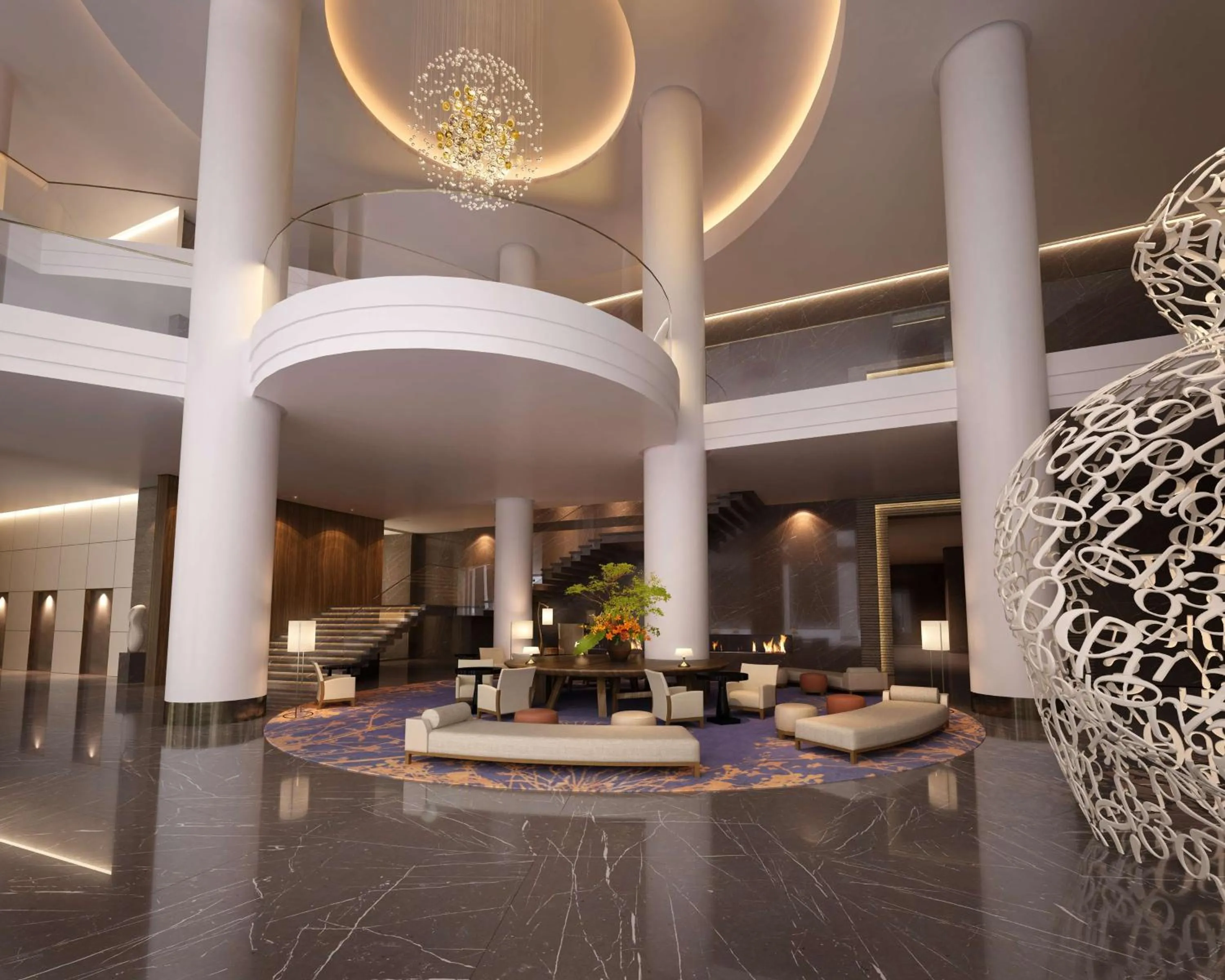 Lobby or reception in Hilton Kyiv