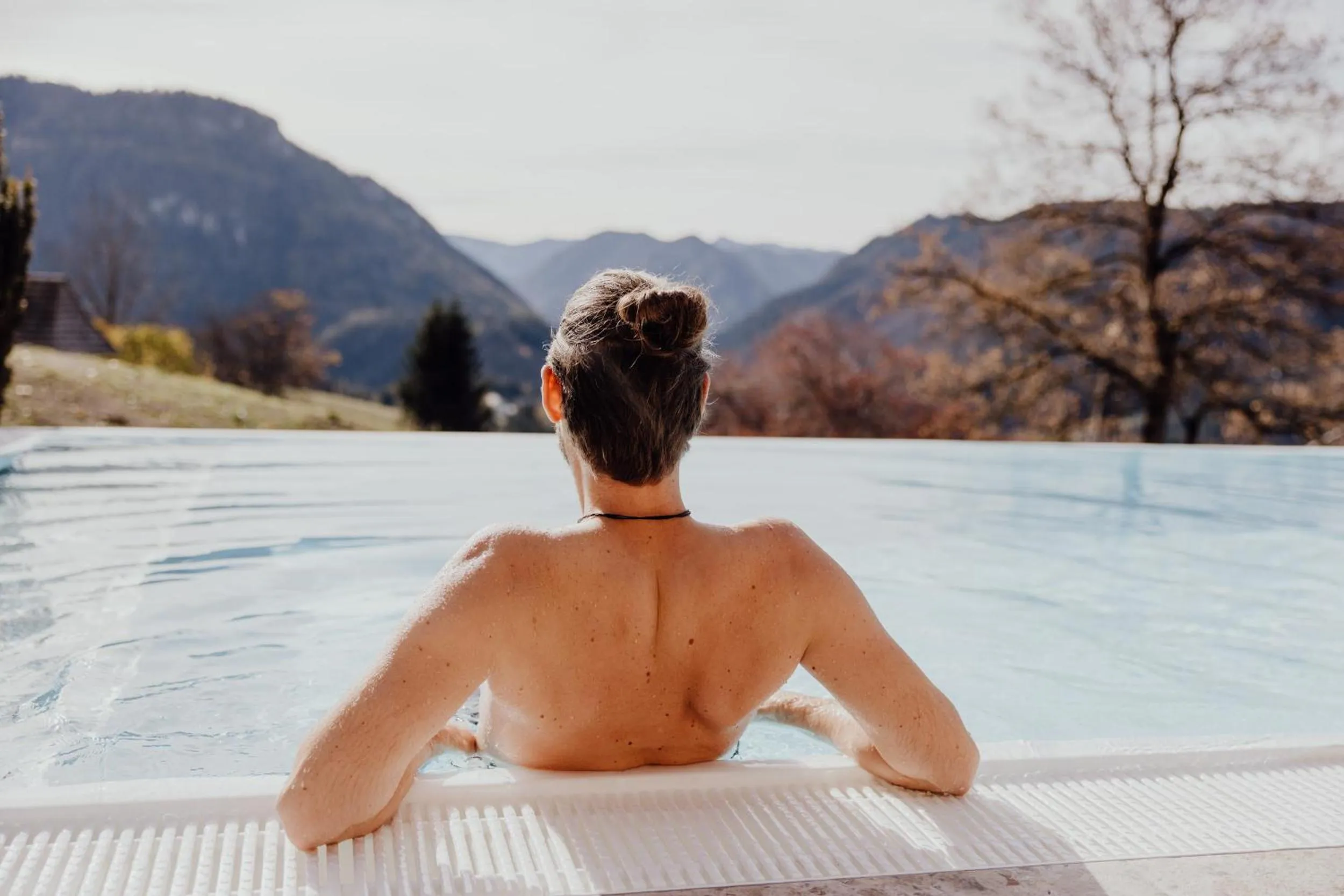 Swimming pool in Hideaway Hotel Montestyria Chalets & Suiten