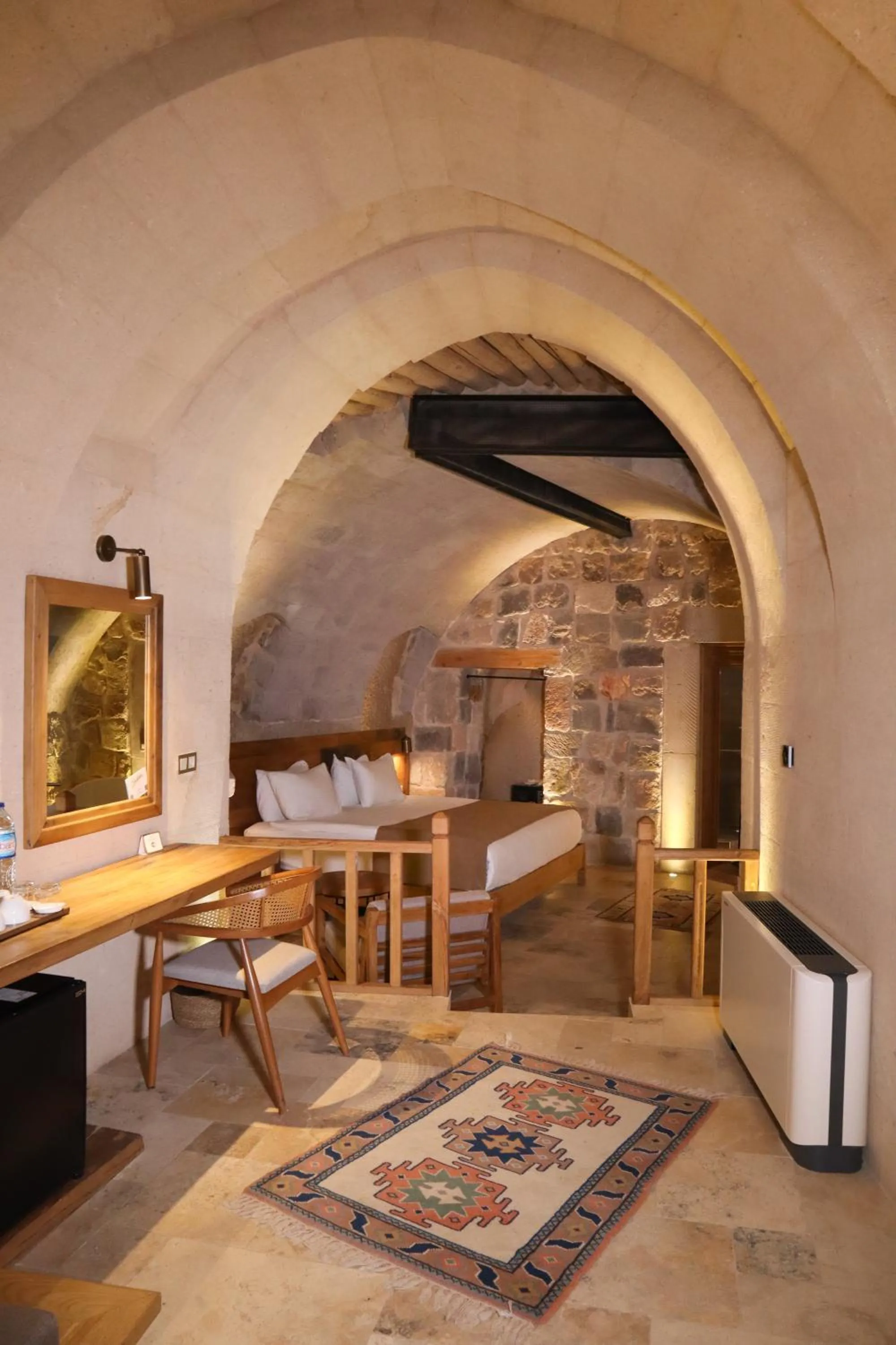 Bed in Kappadoks Cave Hotel