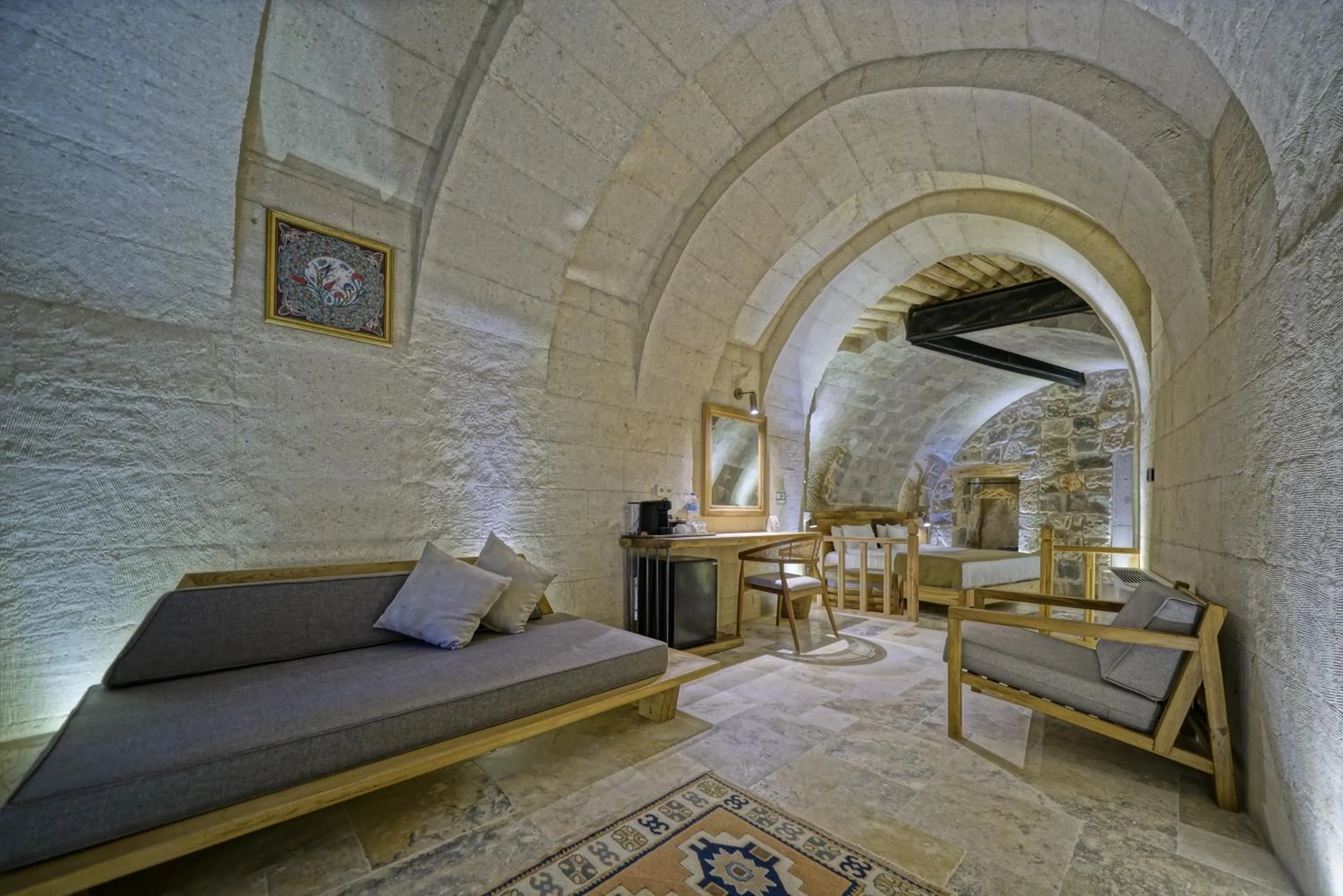Seating area in Kappadoks Cave Hotel
