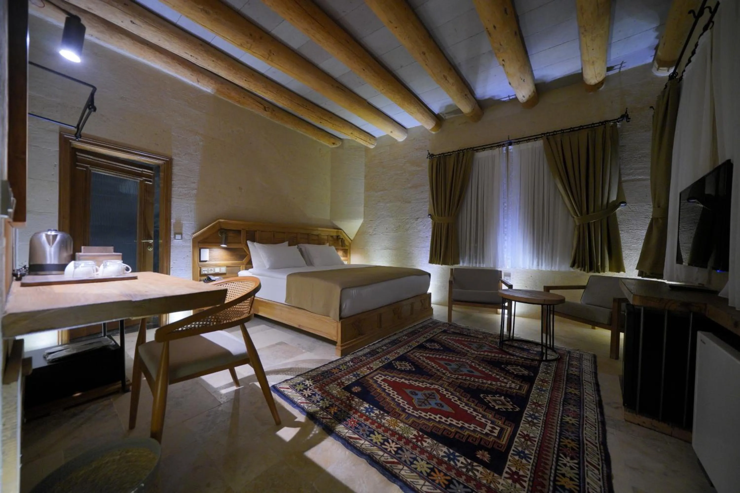 Bed in Kappadoks Cave Hotel