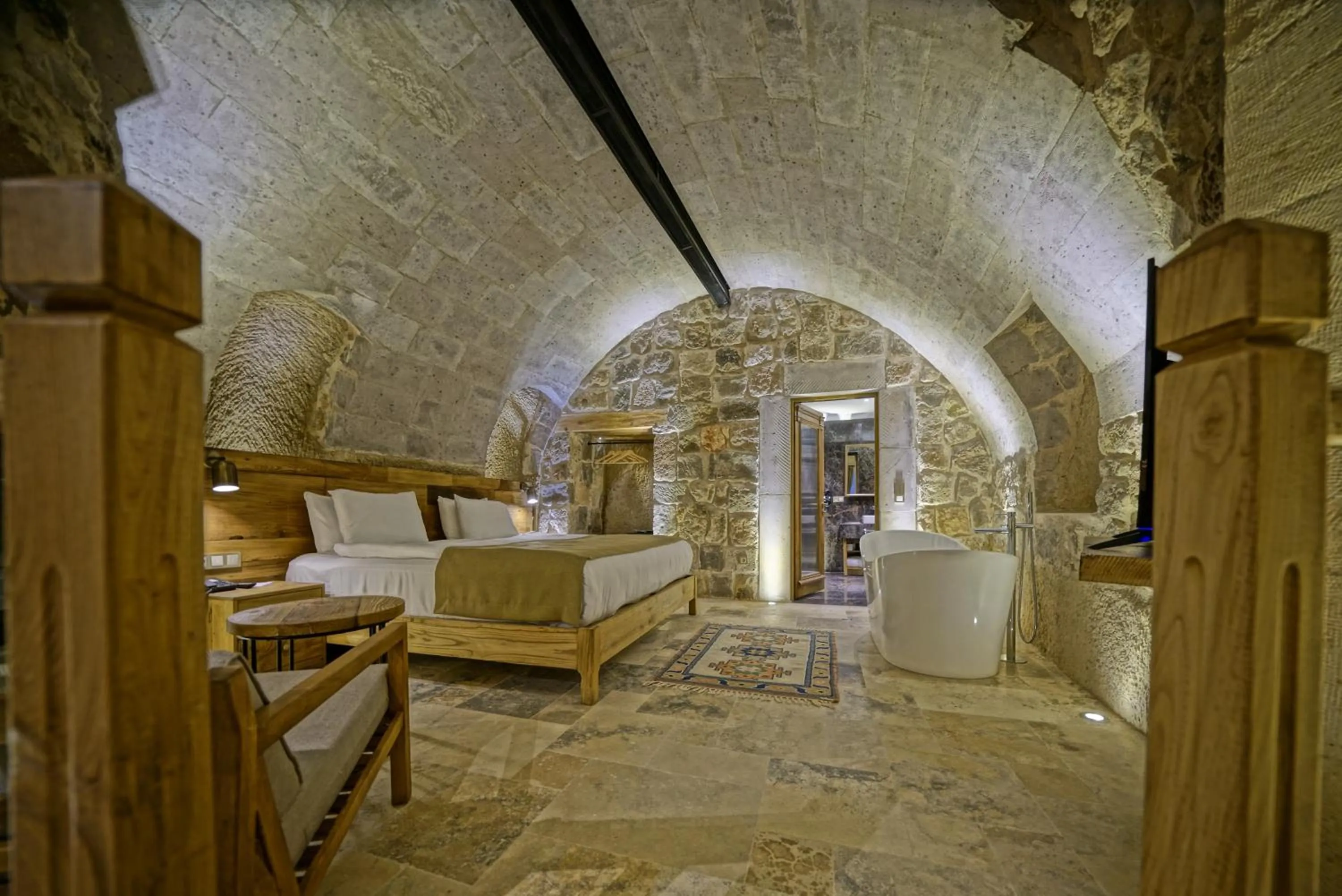 Bed in Kappadoks Cave Hotel