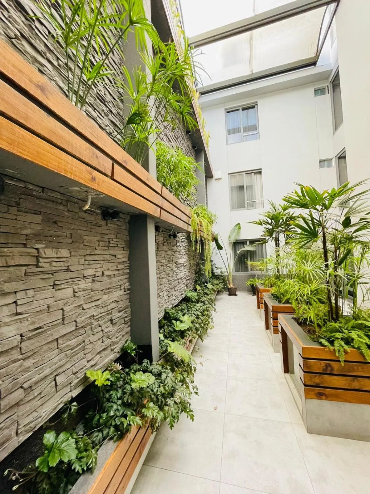 Inner courtyard view in Hotel Casagrande