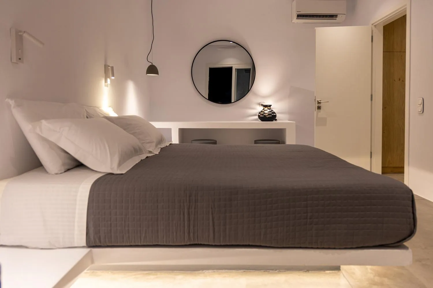 Bedroom, Bed in White Holidays Project