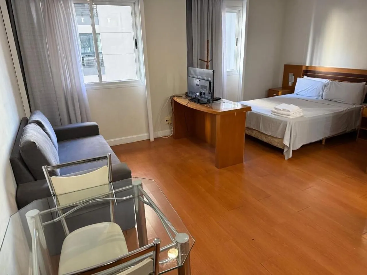 Bed in Elegant Flat Paulista Alameda Campinas Garagem , Pool, Ar Cod,