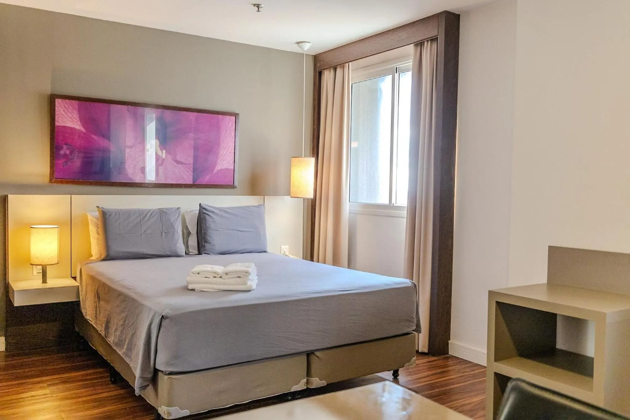 Bed in Elegant Flat Paulista Alameda Campinas Garagem , Pool, Ar Cod,