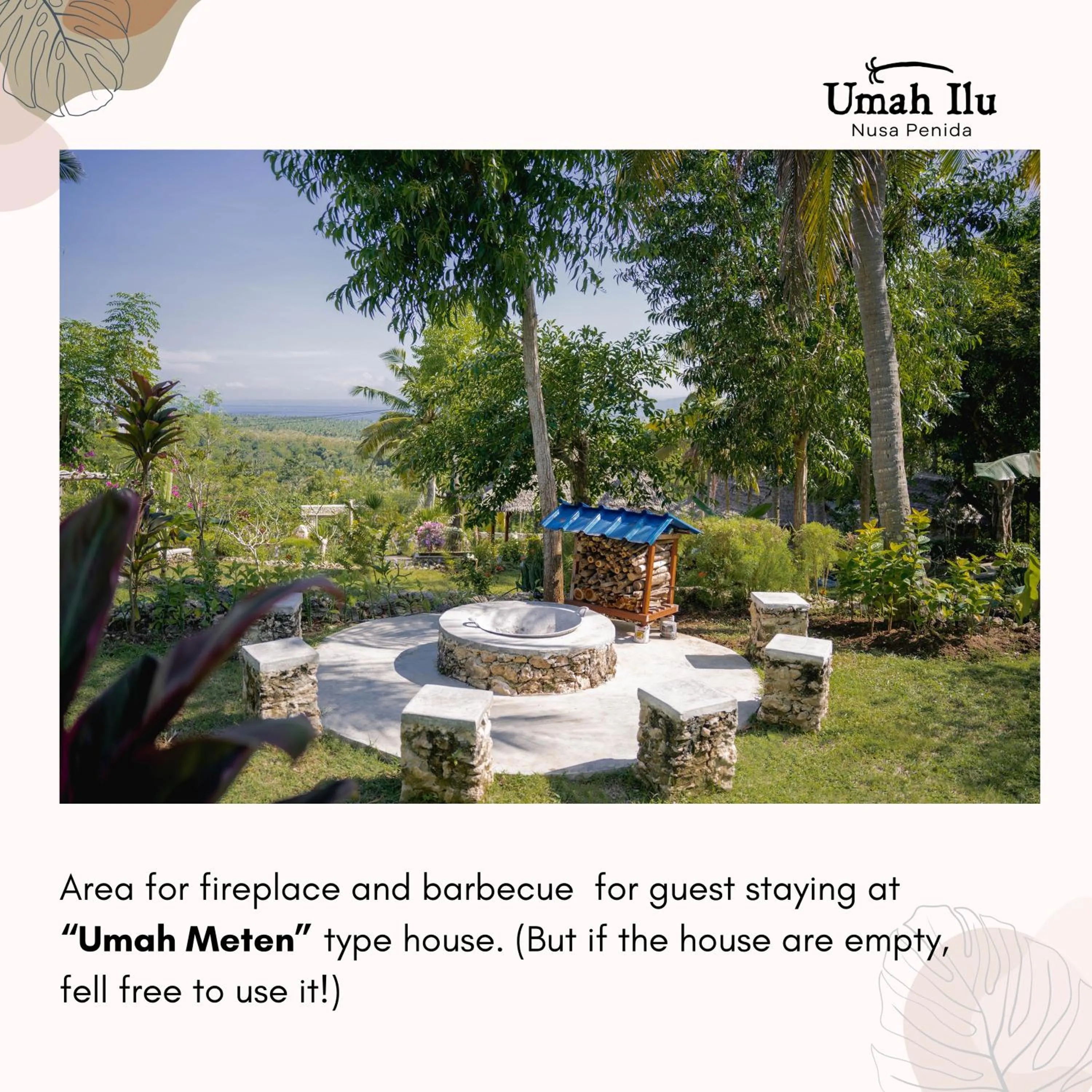 fireplace in Umah Ilu Island Retreat Penida