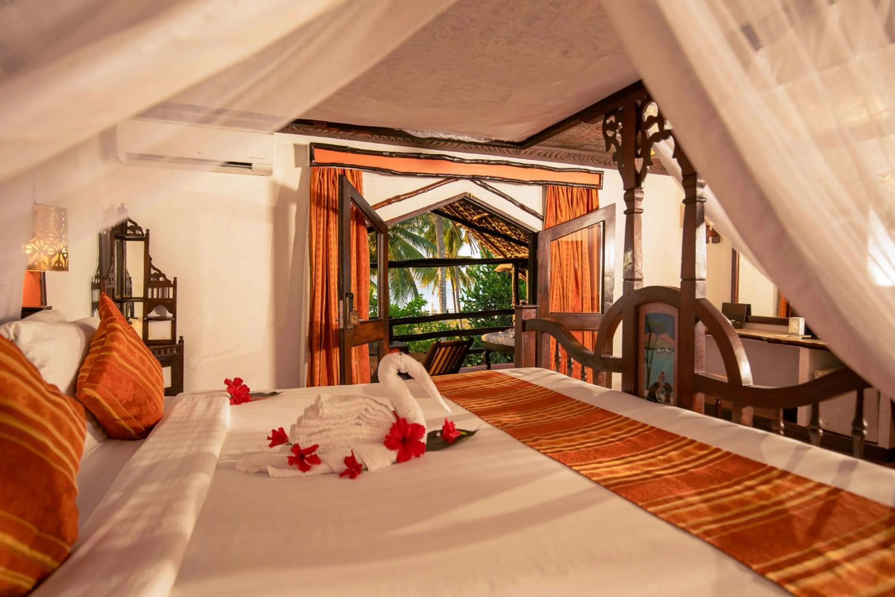 View (from property/room), Bed in Zanzibar Beach Resort