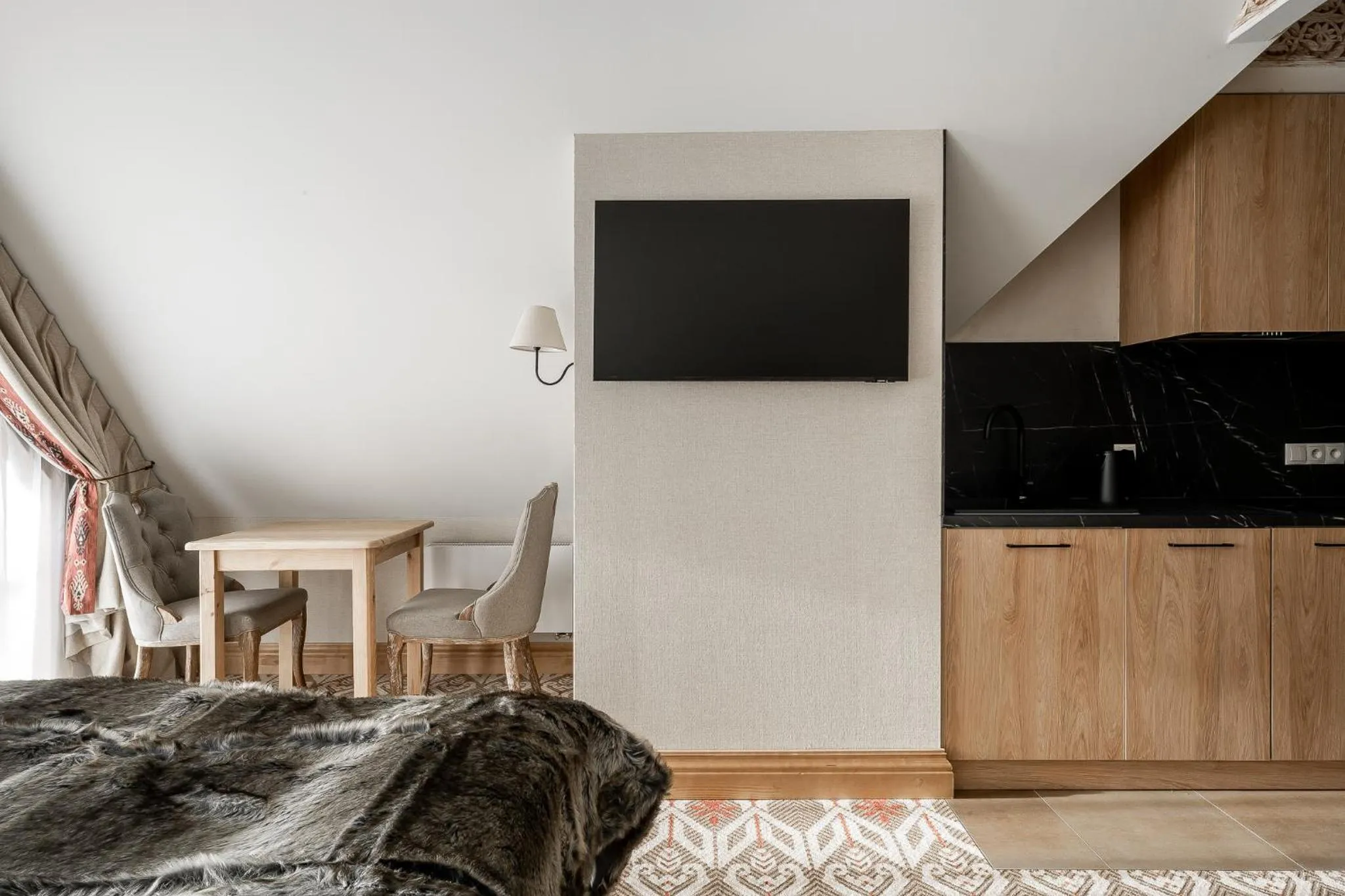 Communal lounge/ TV room, Bed in Apartamenty Aries Residence Bukowina