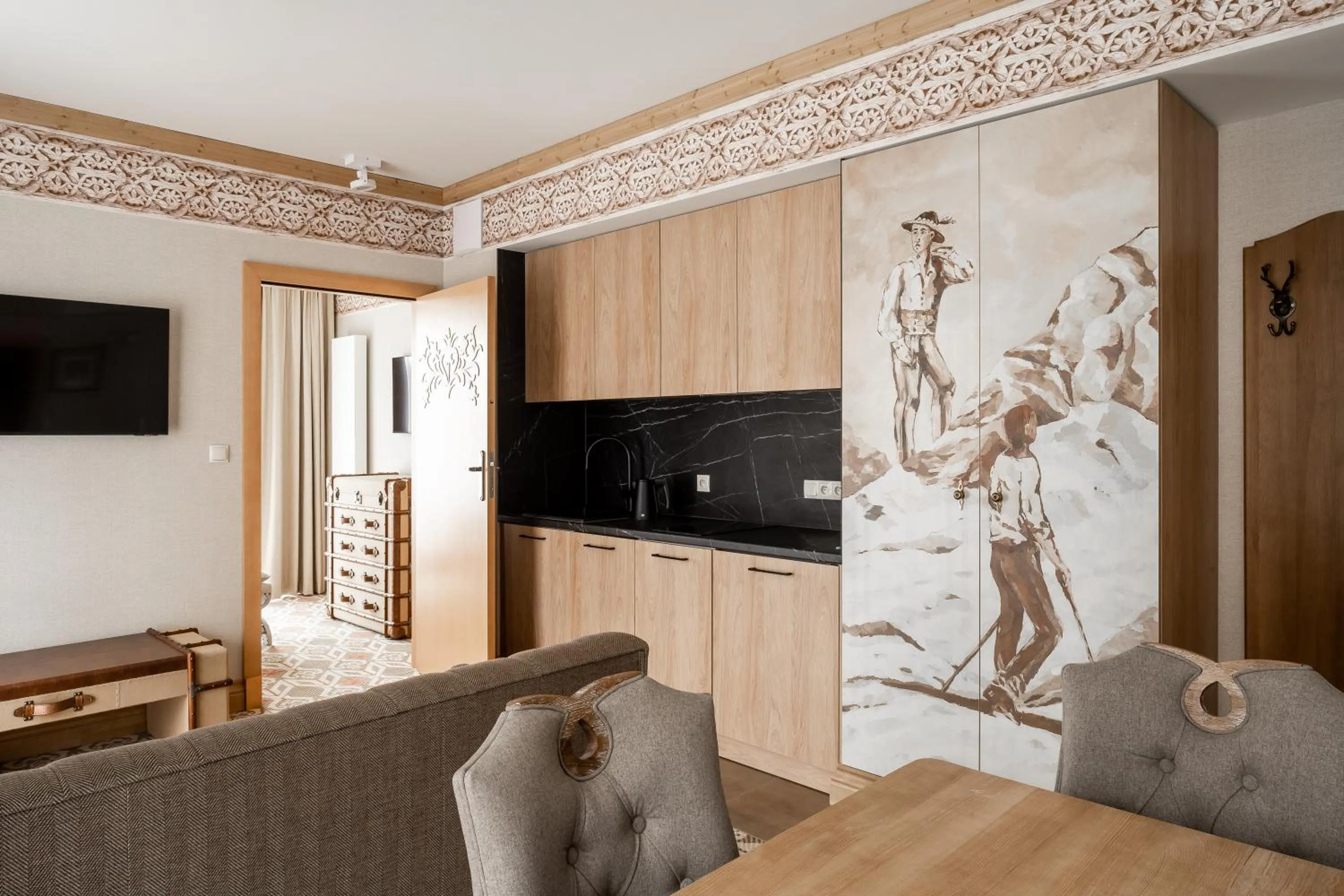 Communal lounge/ TV room in Apartamenty Aries Residence Bukowina